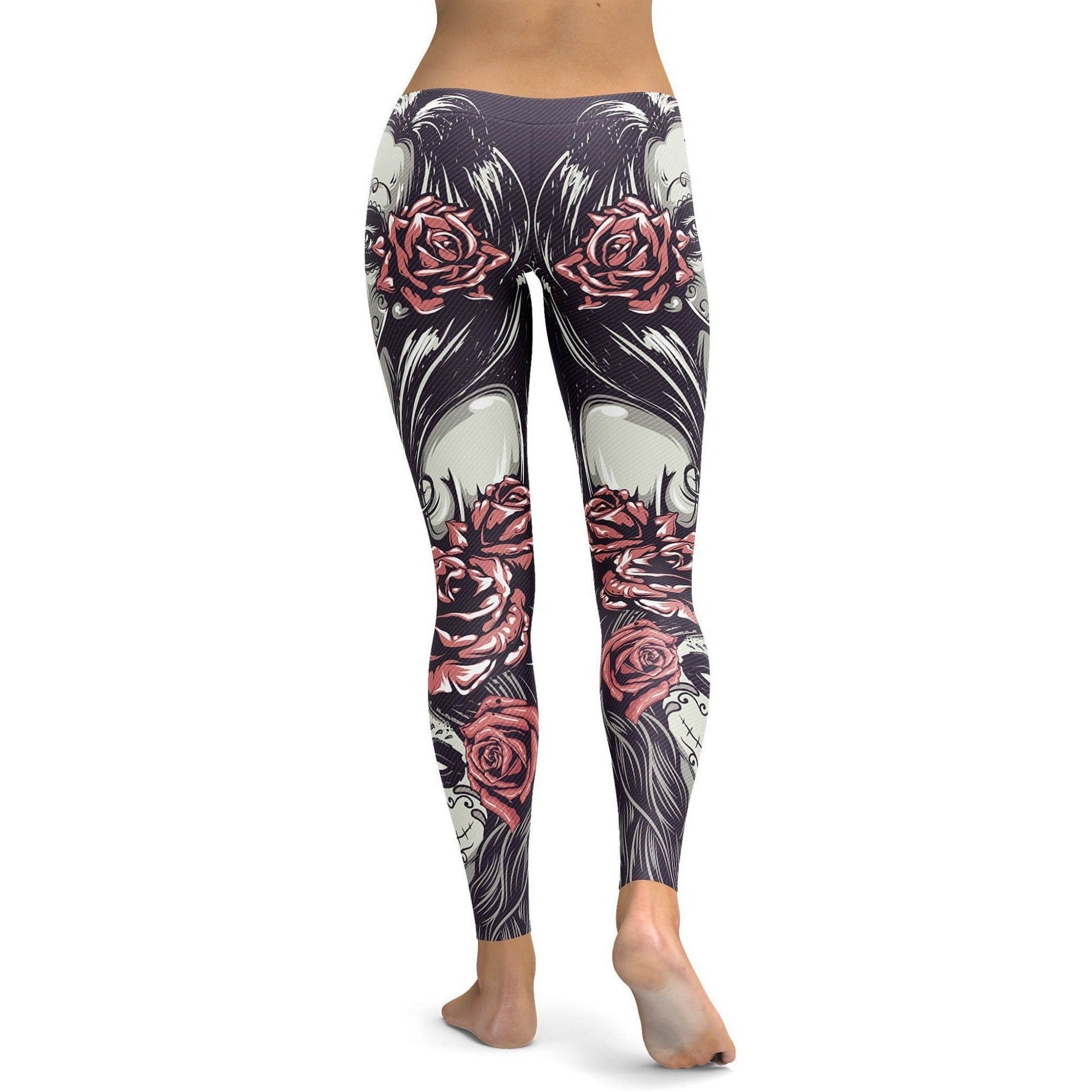 GearBunch - Sugar Skulls and Roses Leggings