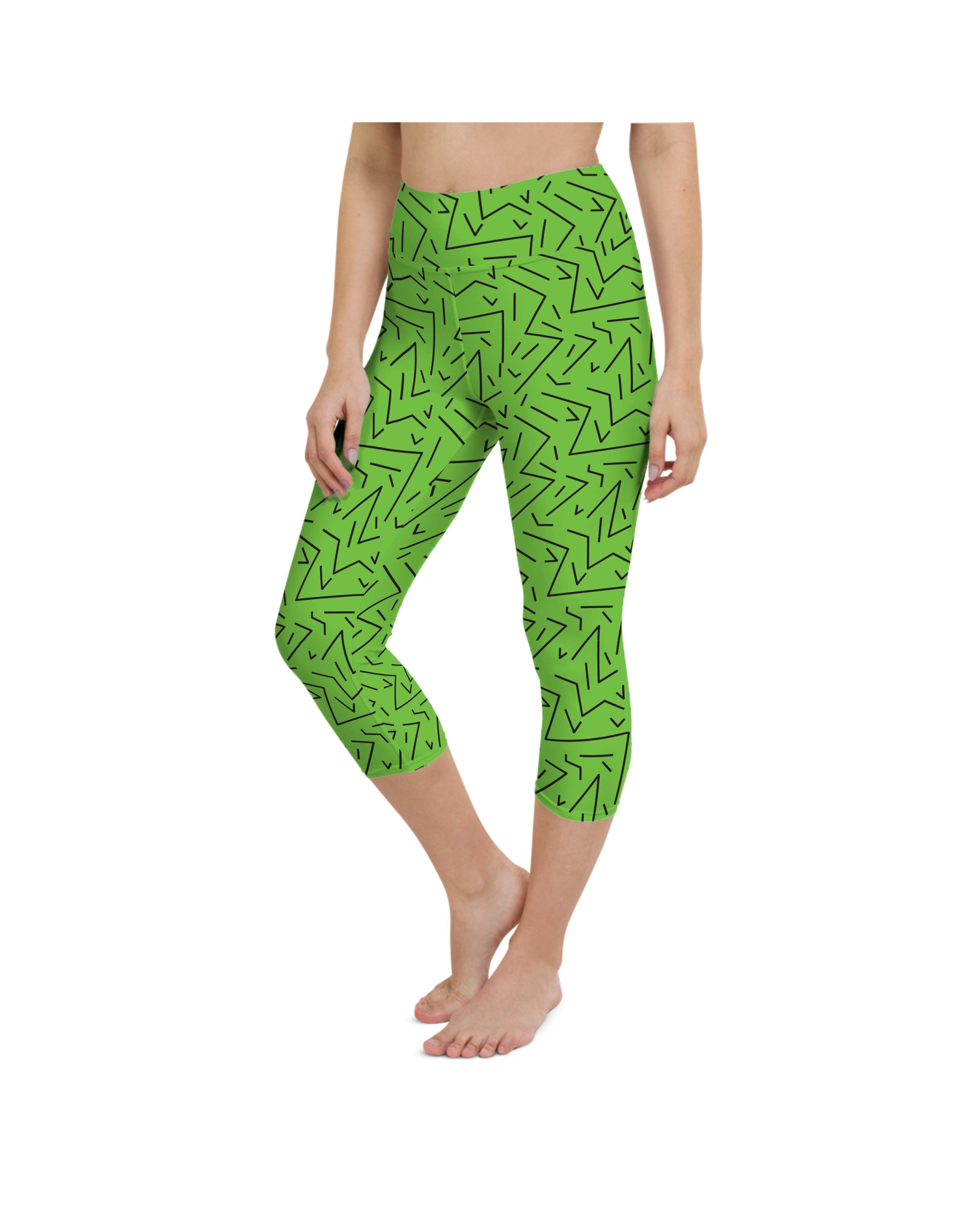 Green Black Line Yoga Capris Gearbunch
