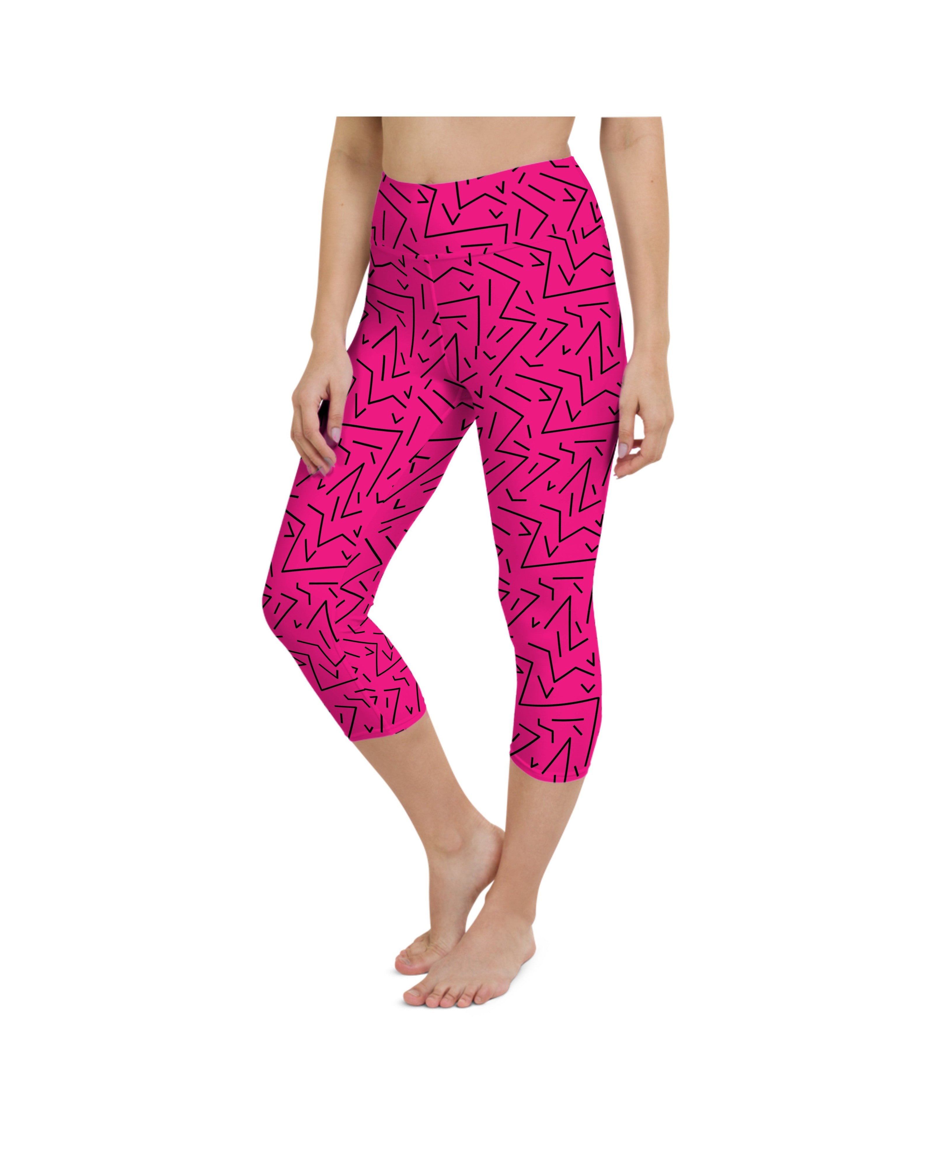 Pink Black Line Yoga Capris Gearbunch