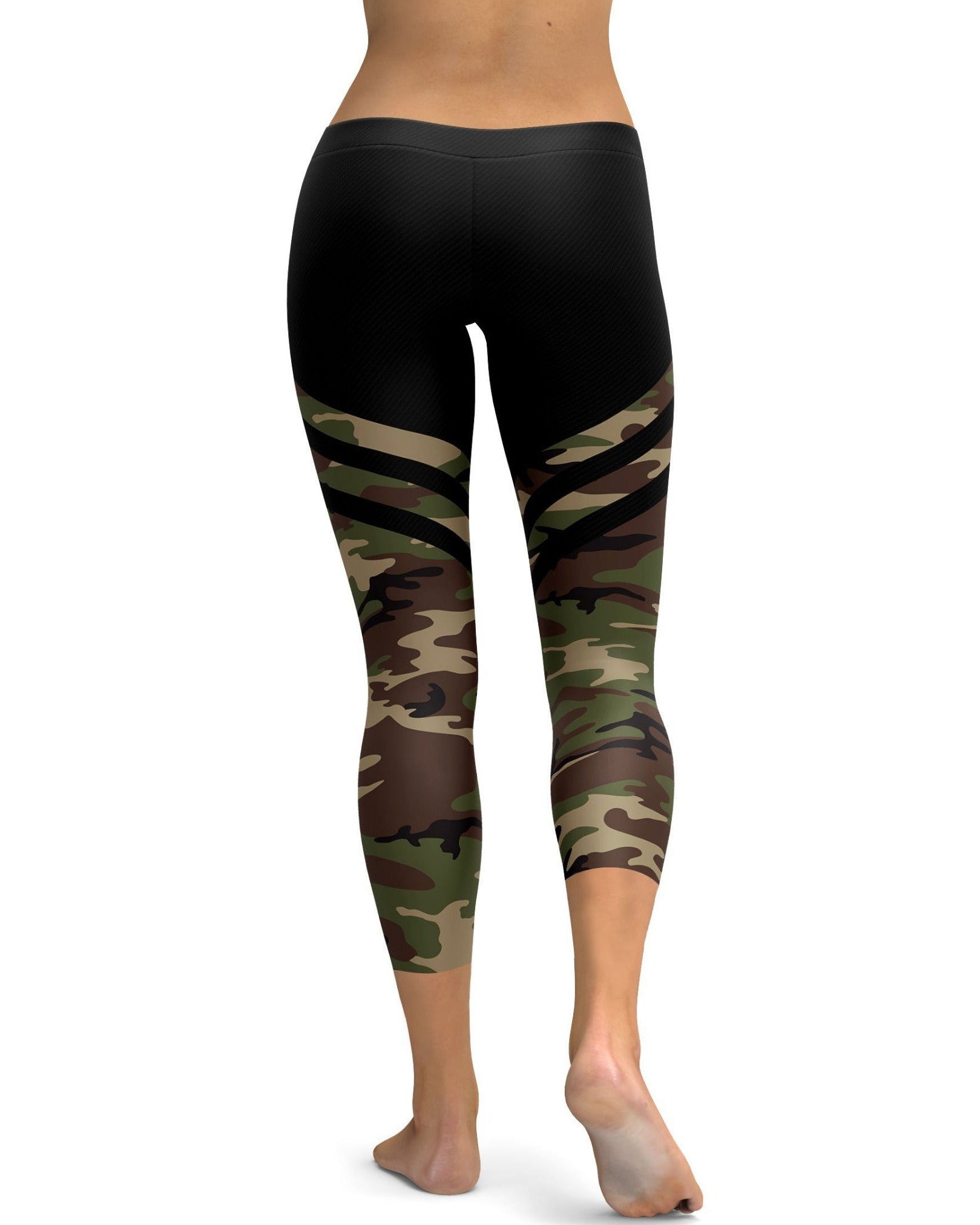 GearBunch - Camo & Black Thigh High Stocking Capris