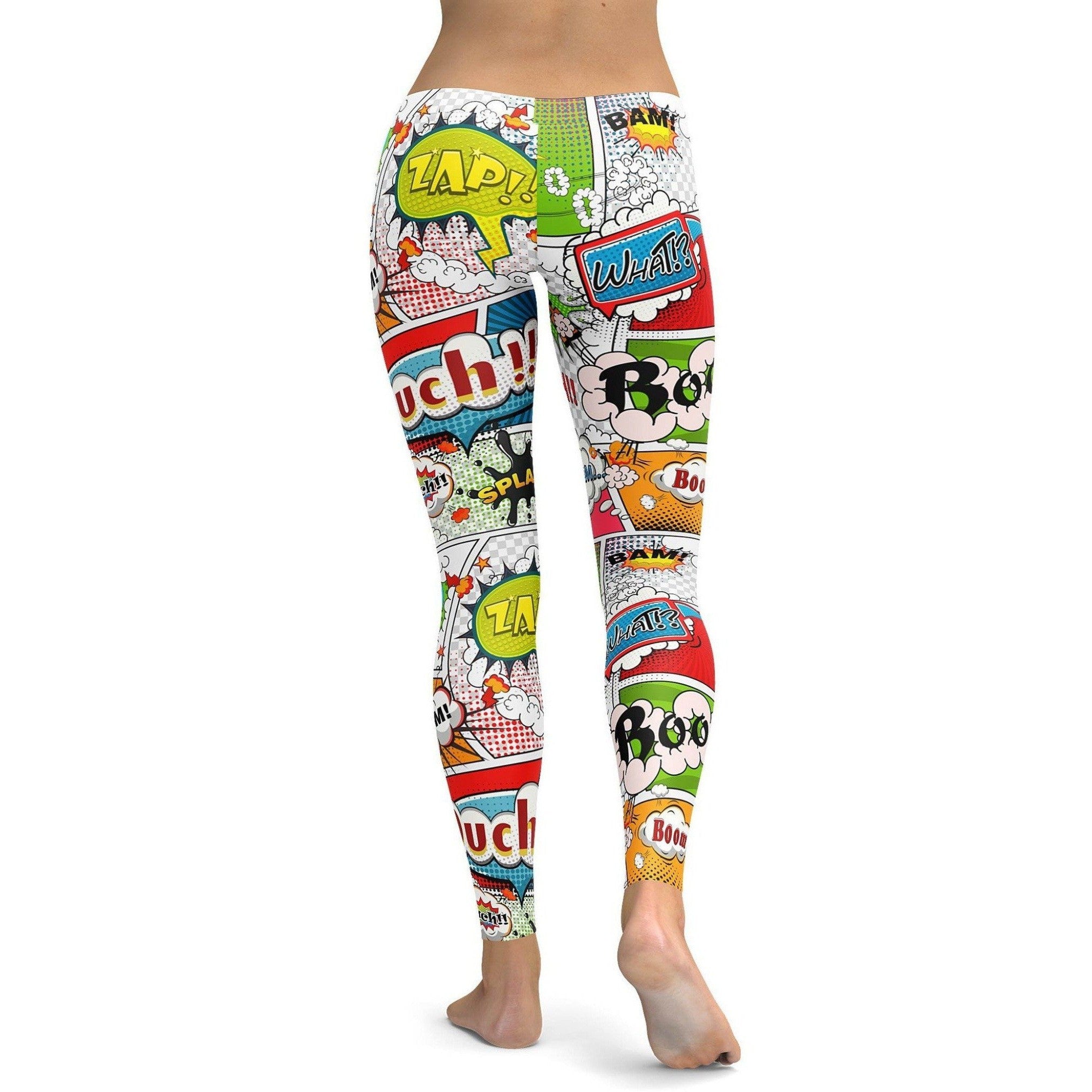 Womens Workout Yoga Comic Book Super Hero Leggings Red/White/Yellow/Green | Gearbunch.com