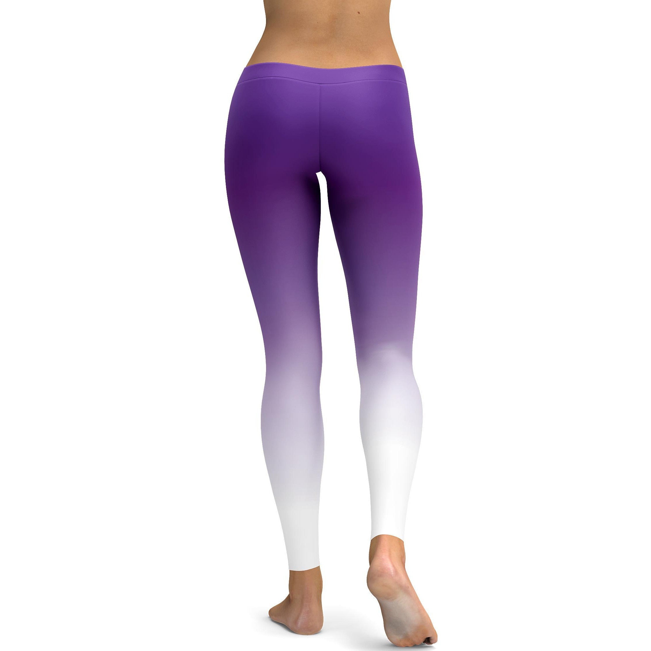 Ombre Purple to White Leggings - GearBunch Leggings / Yoga Pants