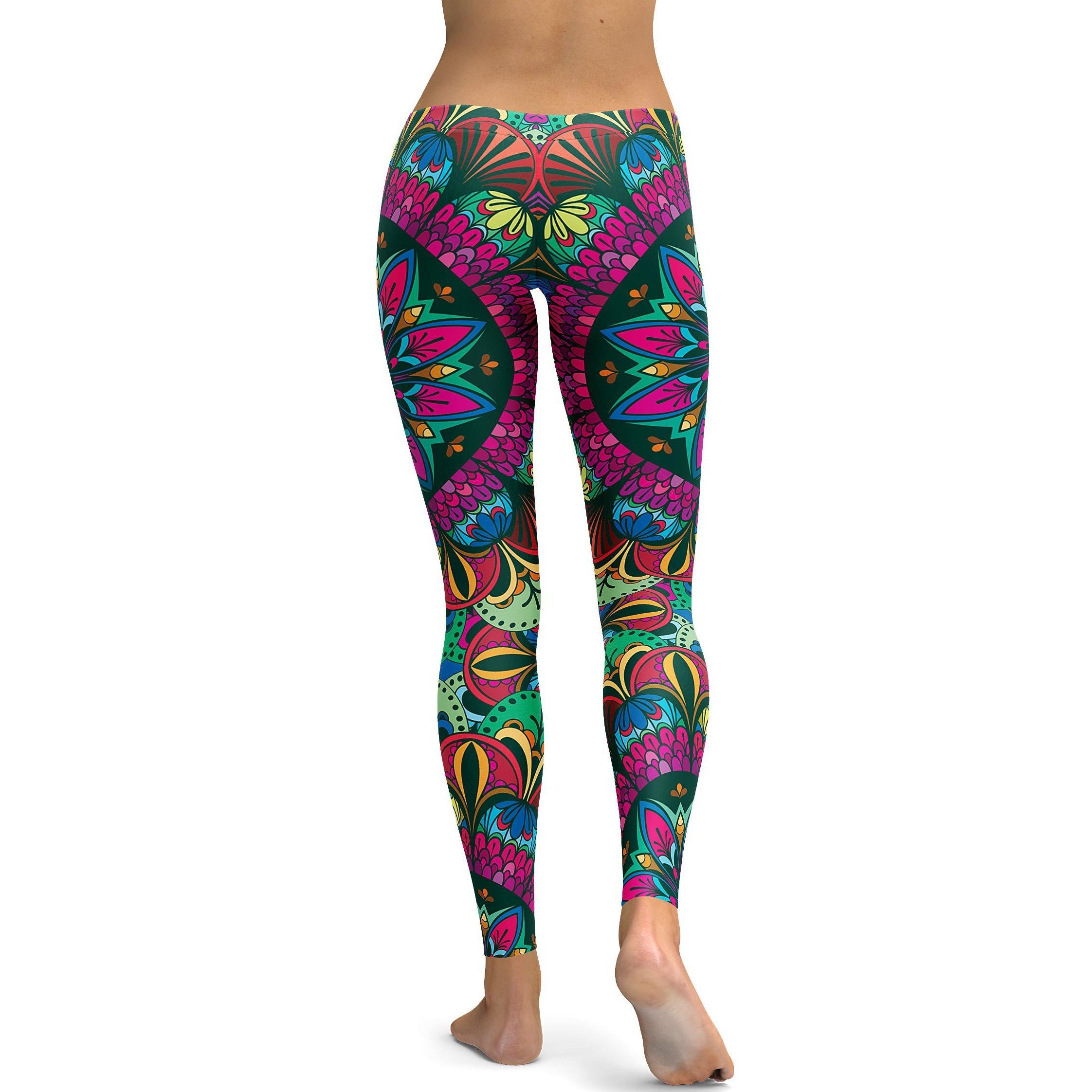 Colorful Pink Mandala Leggings - GearBunch Leggings / Yoga Pants