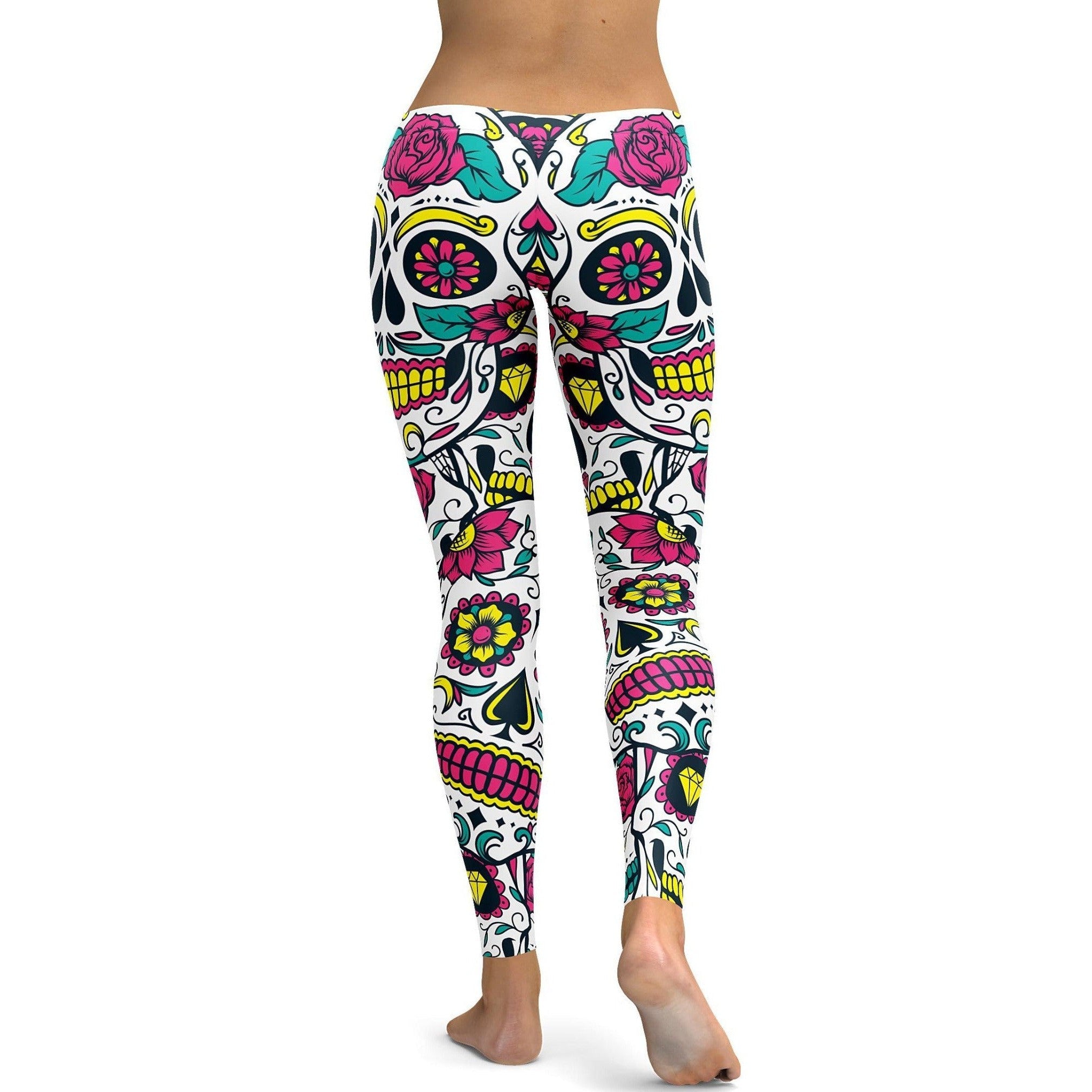 GearBunch - Colorful Sugar Skull Leggings