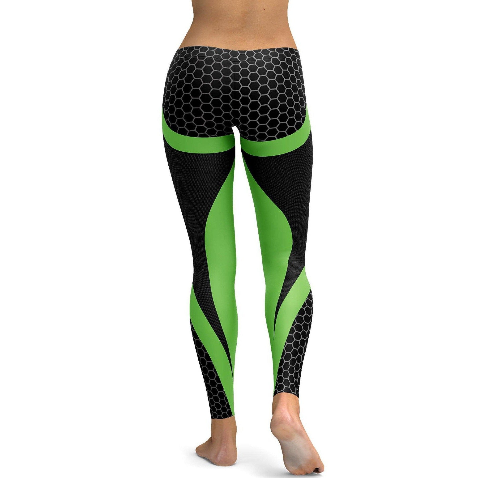 Gearbunch - Green Honeycomb Carbon Leggings