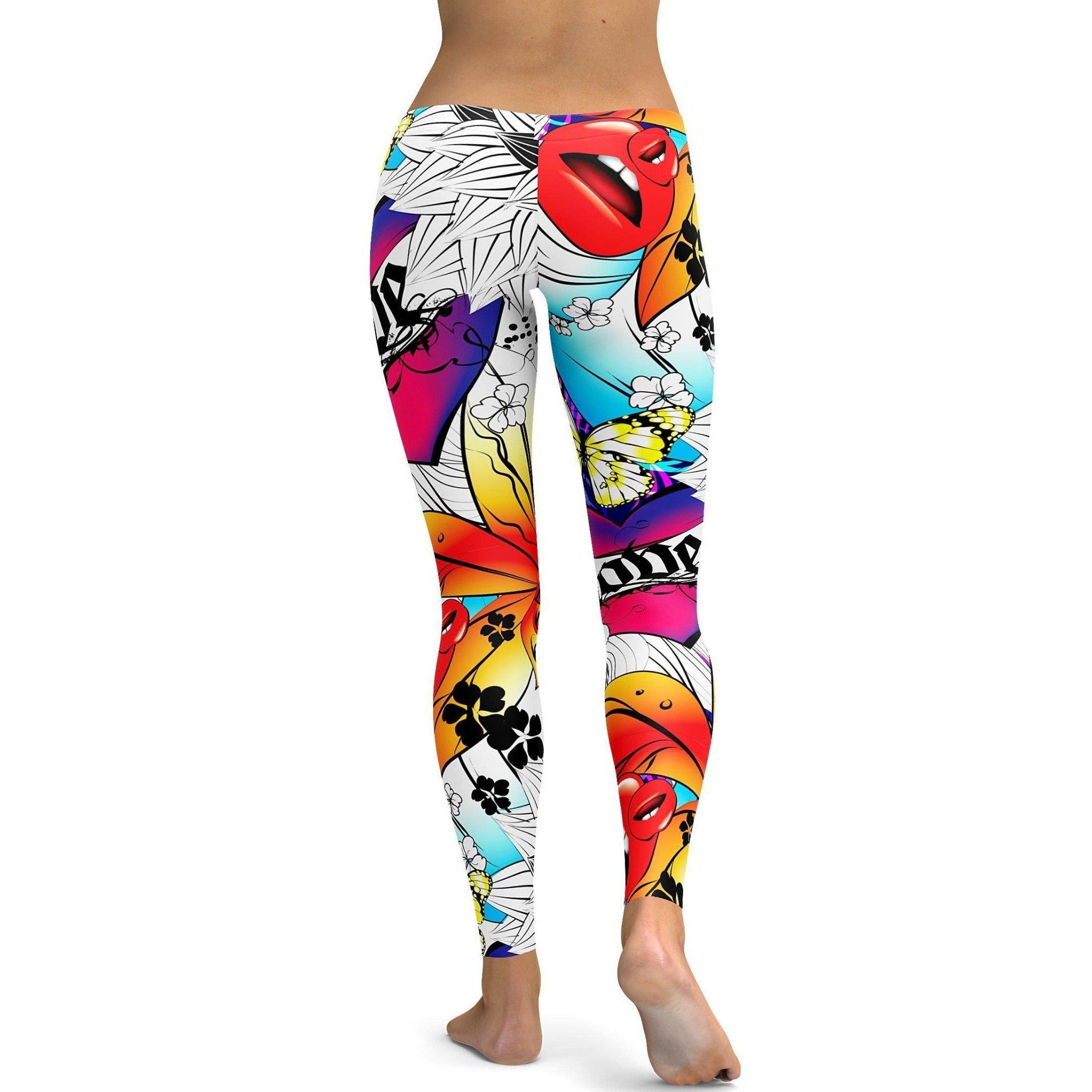 GearBunch - Flowers and Tats Rave Leggings