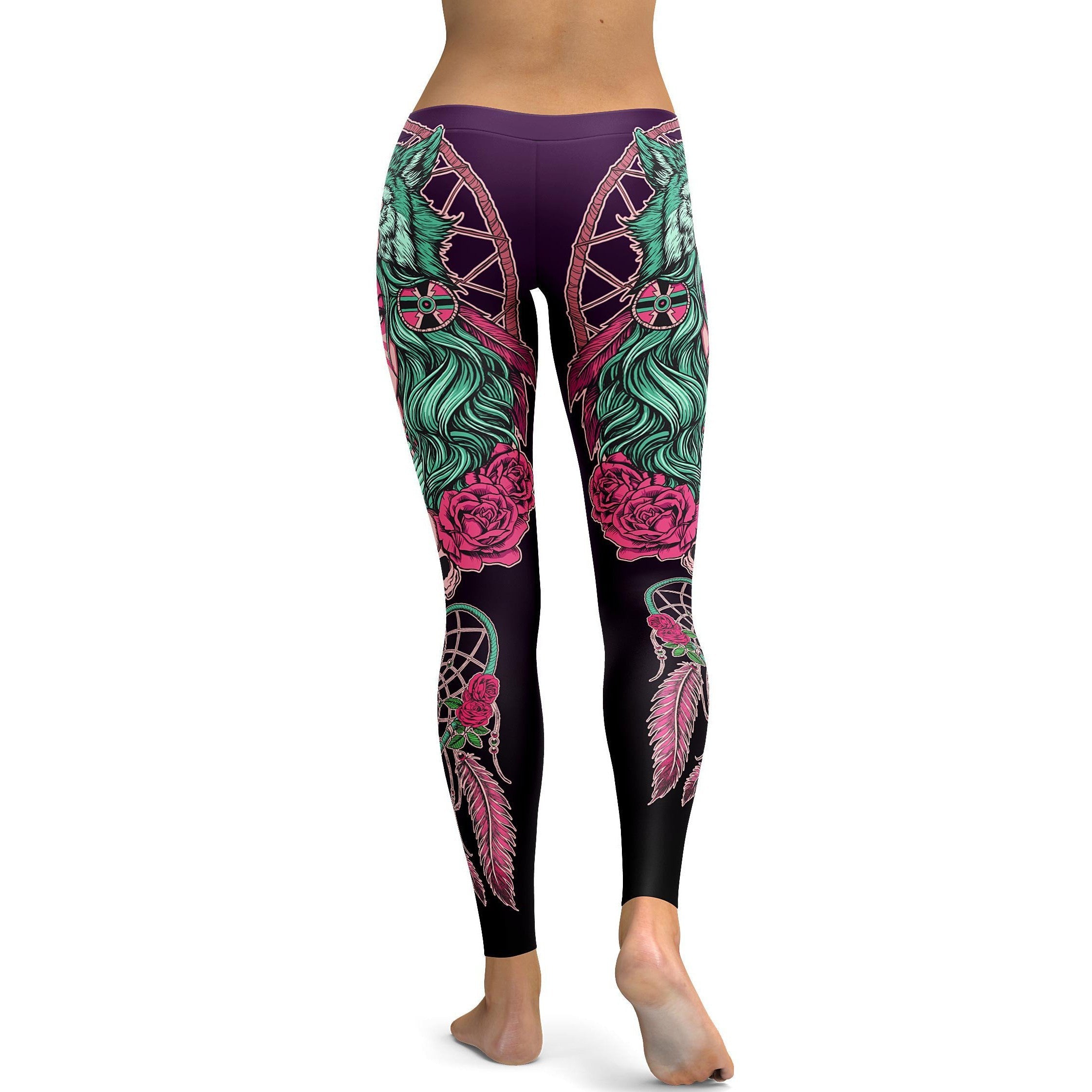 Native American Warrior Leggings - GearBunch Leggings / Yoga Pants