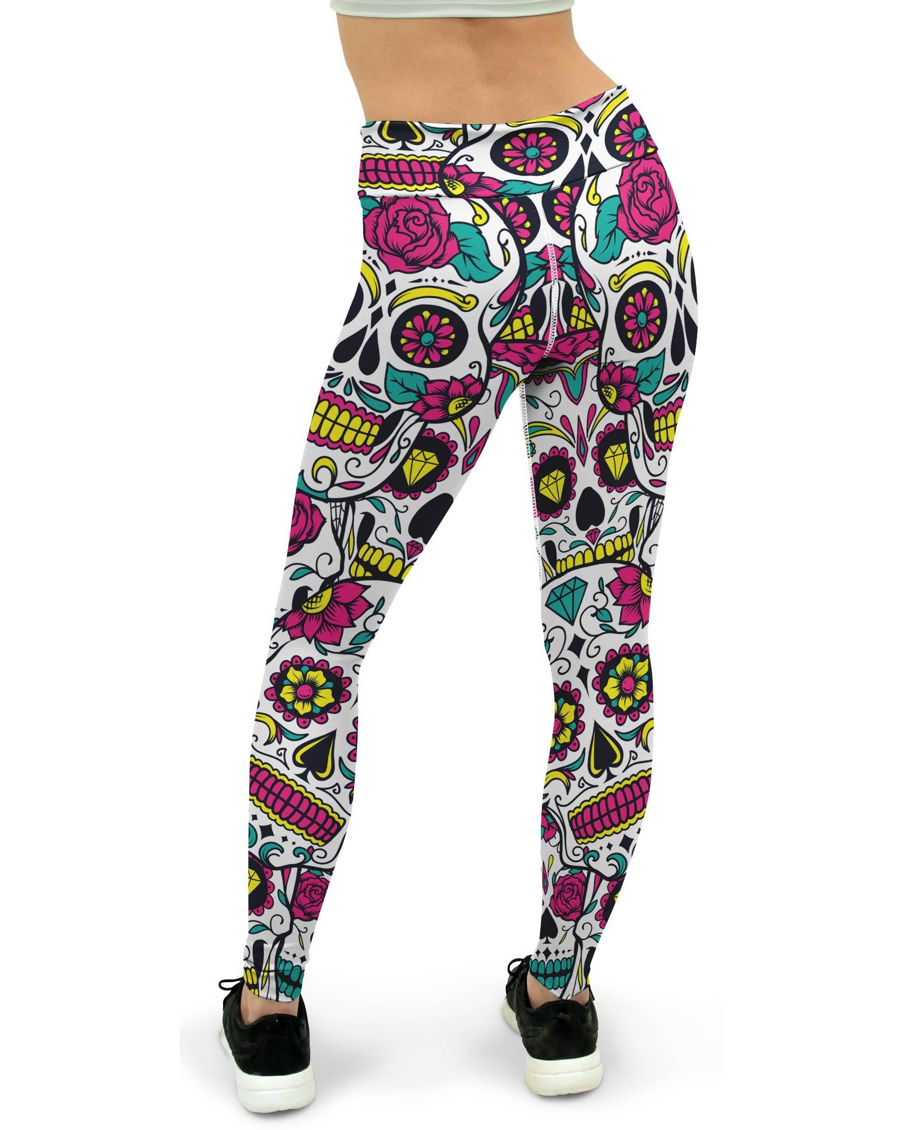 Colorful Sugar Skull Yoga Pants | GearBunch