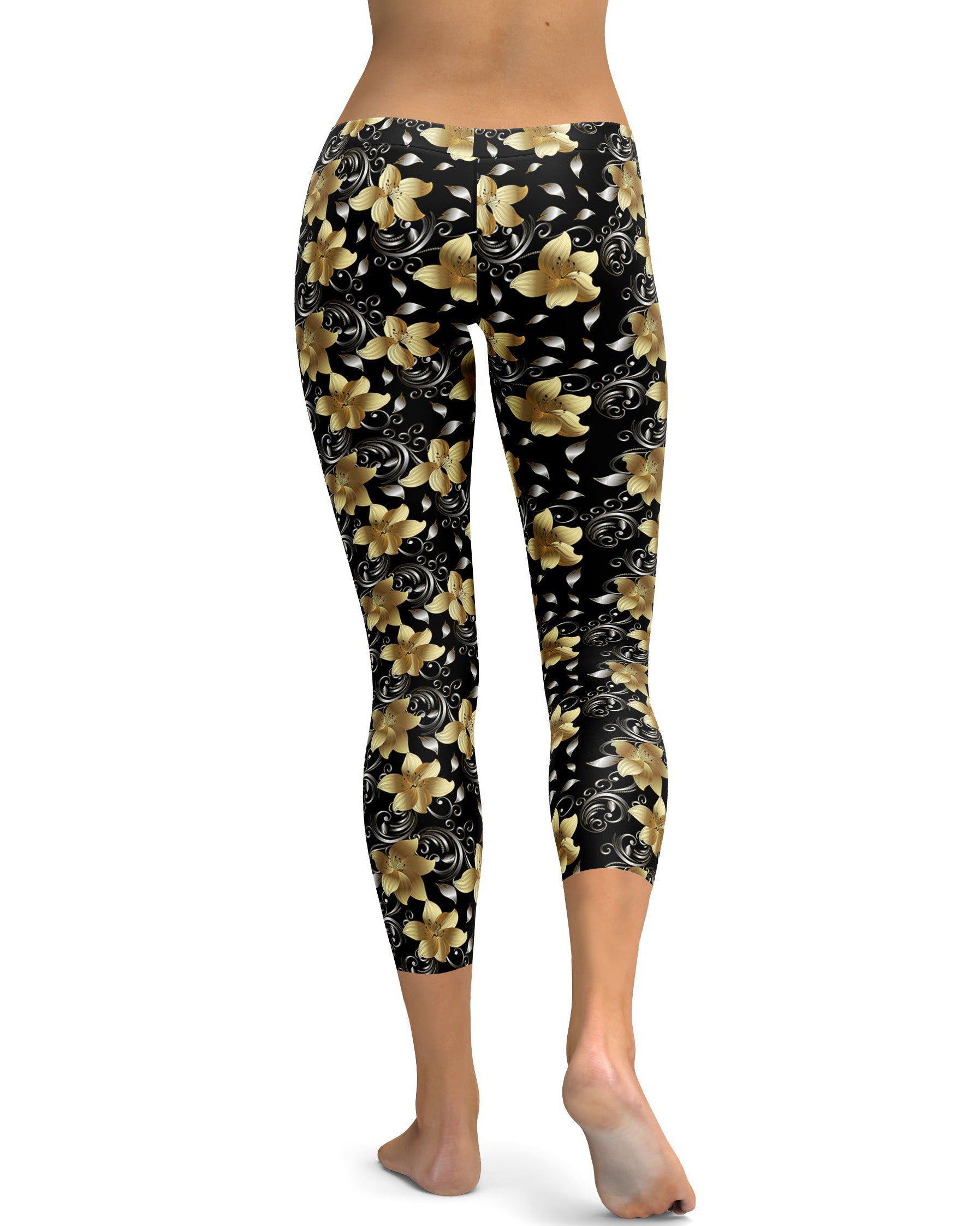 Golden Flowers Capris