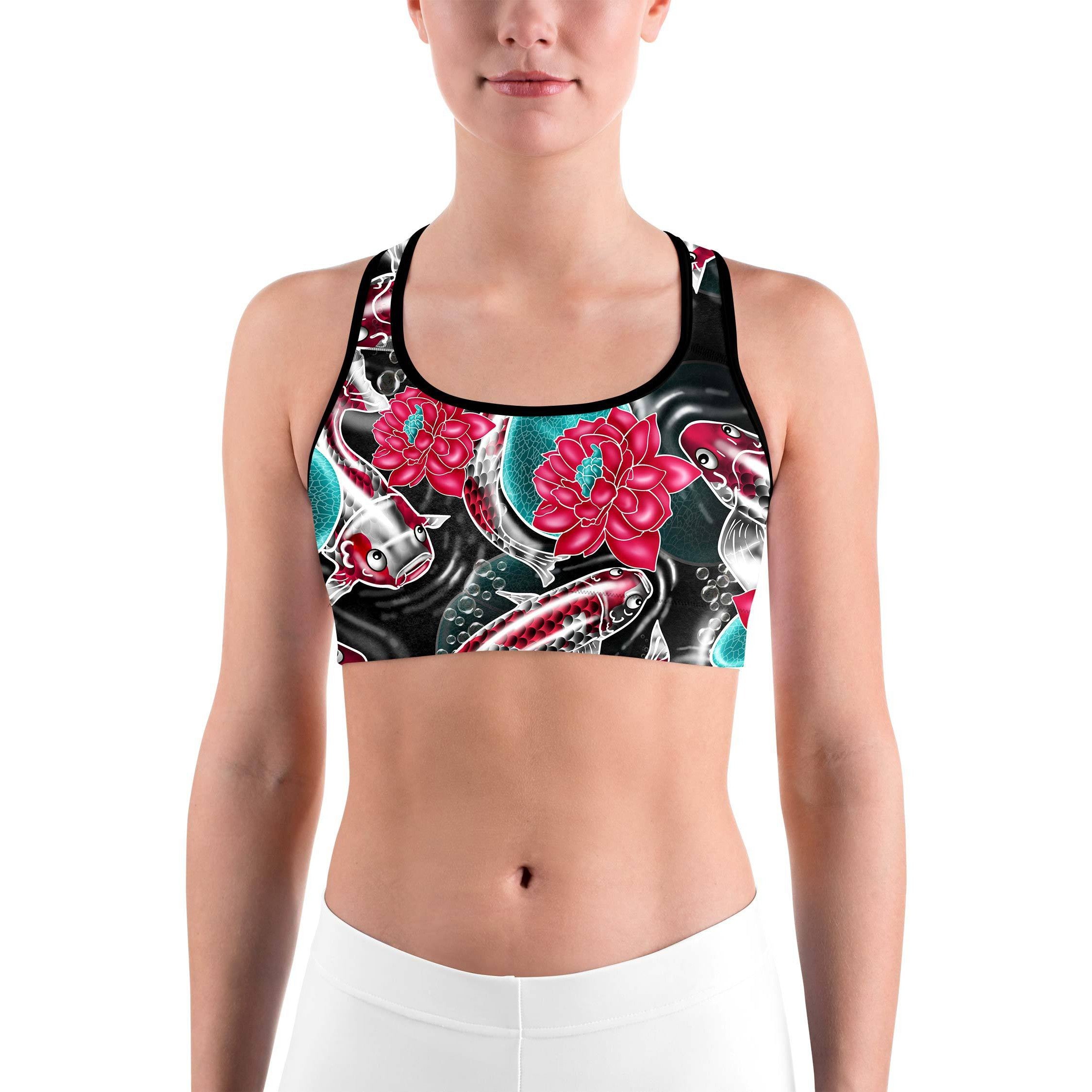 Colorful Koi Fish Sports bra - GearBunch Leggings / Yoga Pants