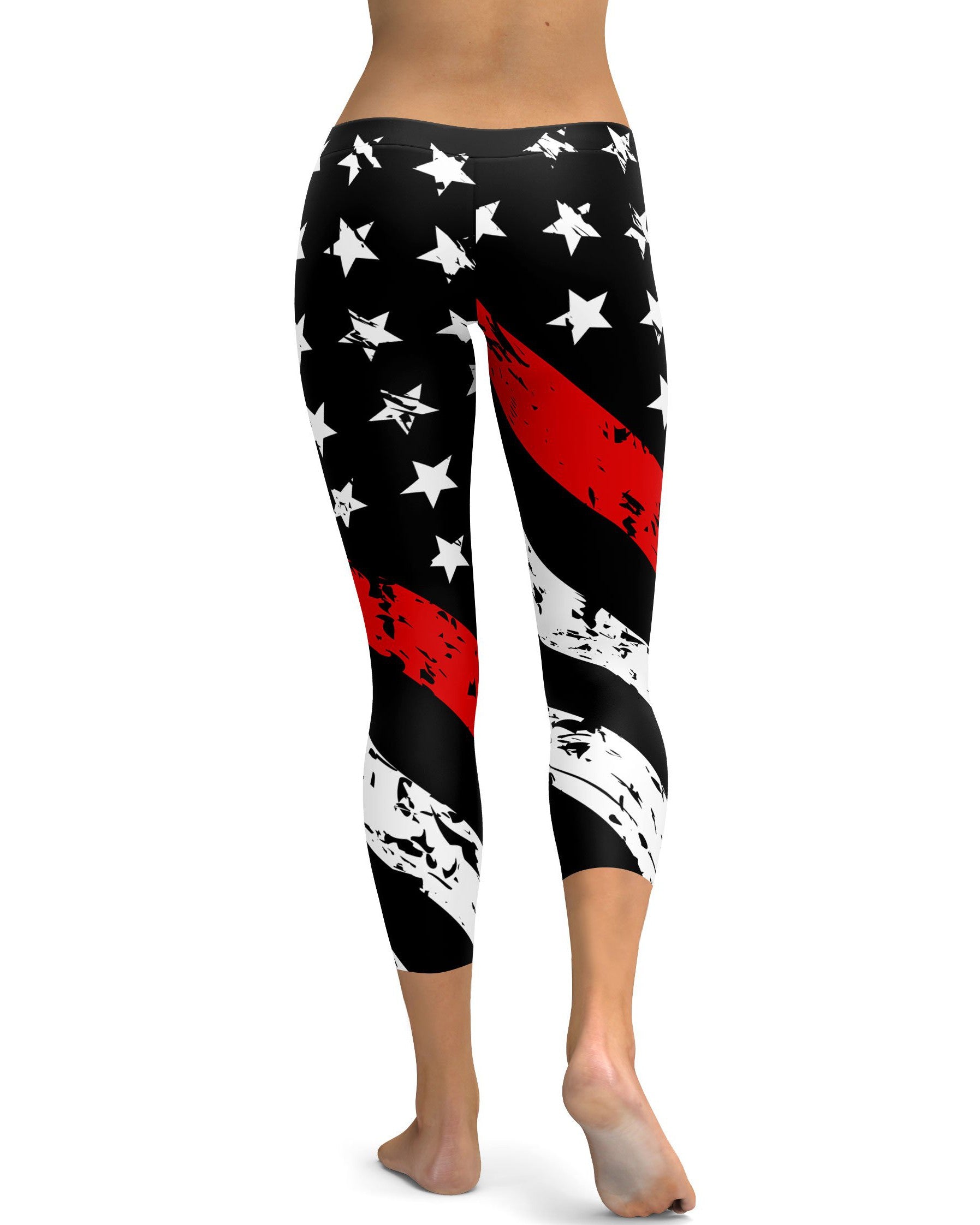 Thin Red Line Capris - GearBunch Leggings / Yoga Pants
