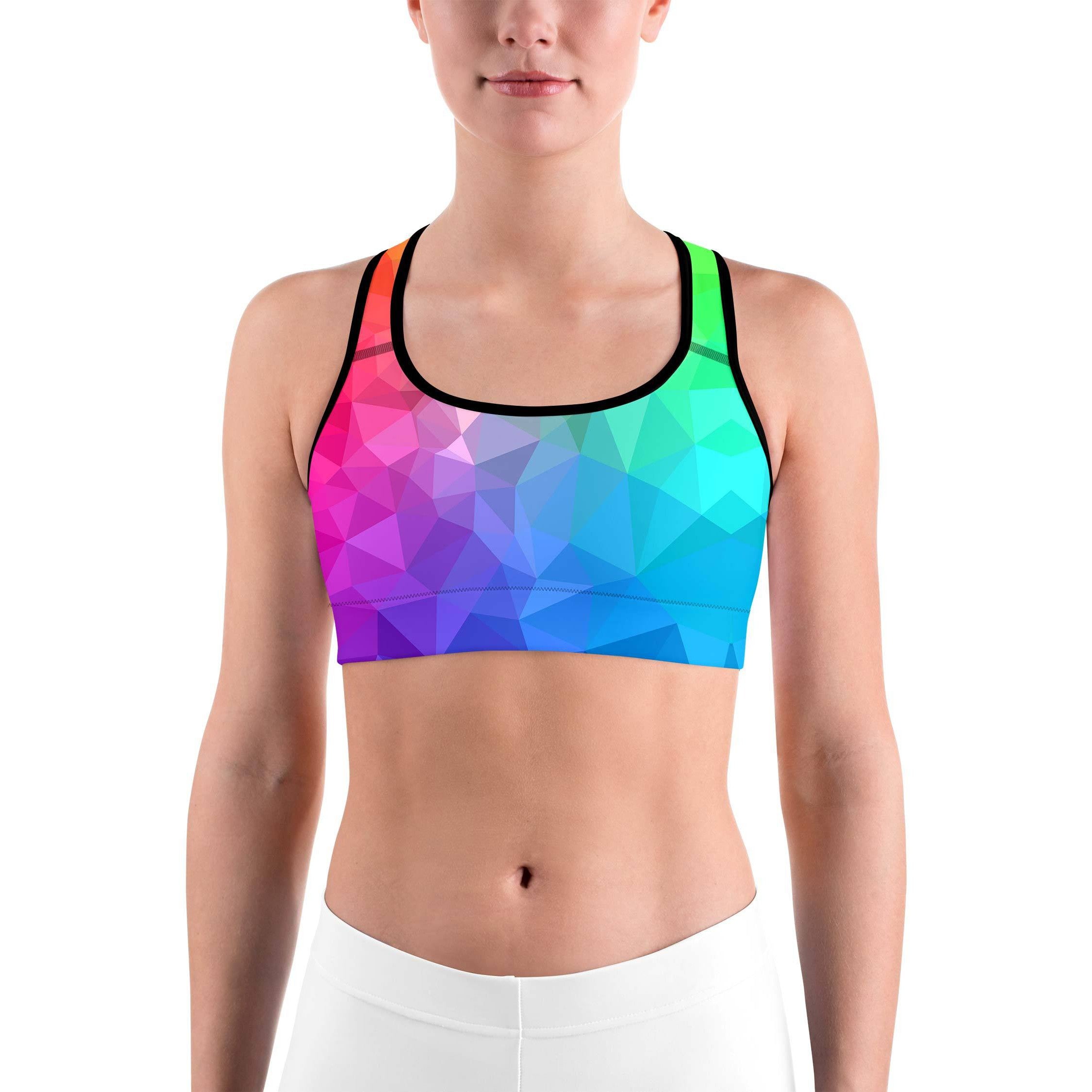 Rainbow Polygon Sports bra