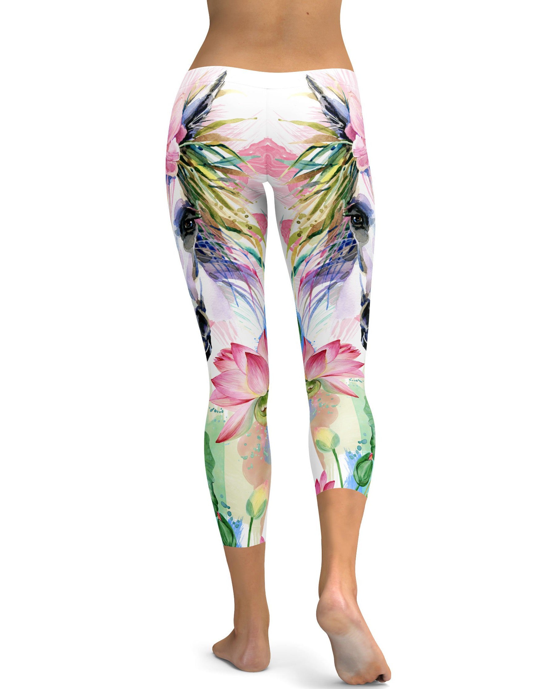 Colorful Horse Capris - GearBunch Leggings / Yoga Pants