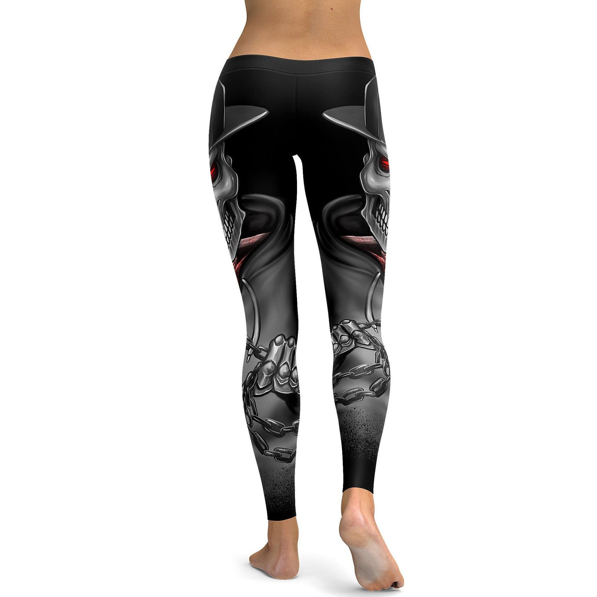 Evil Skeleton Leggings - GearBunch Leggings / Yoga Pants