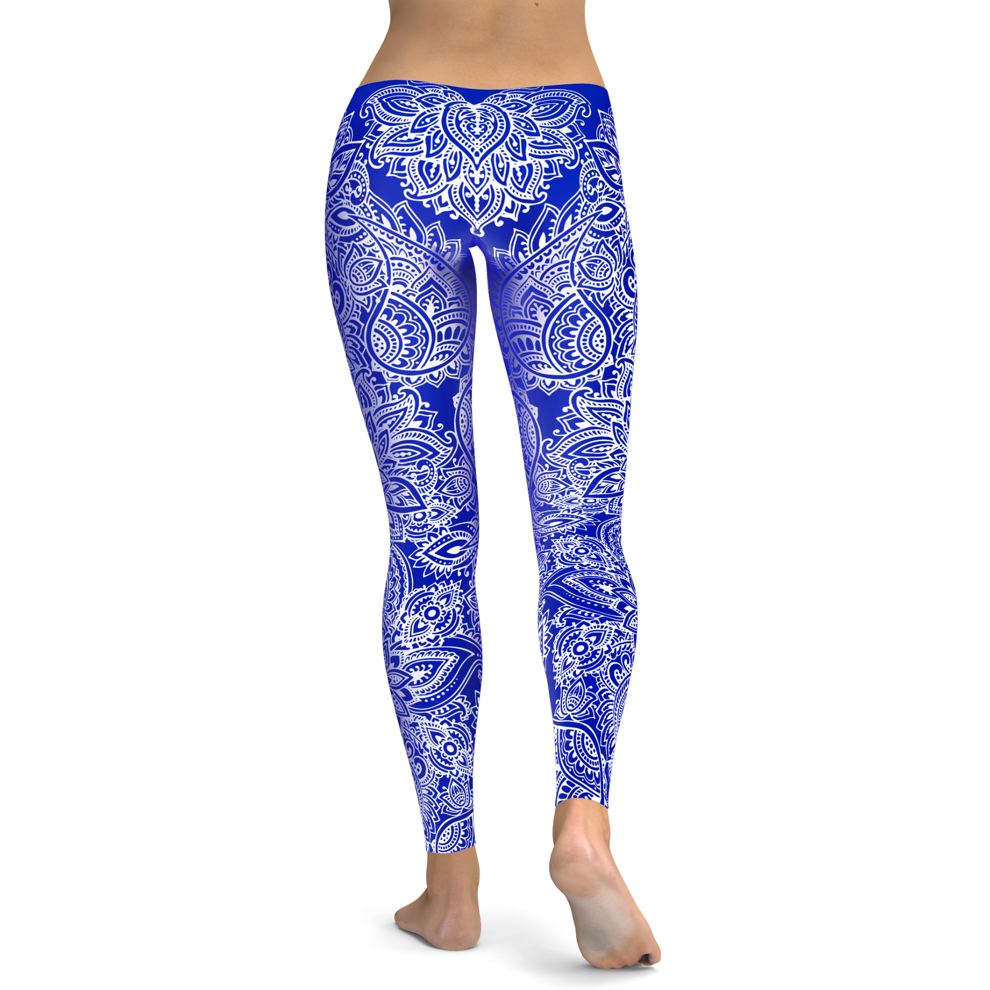 Gearbunch - Electric Blue and White Henna Tattoo Leggings