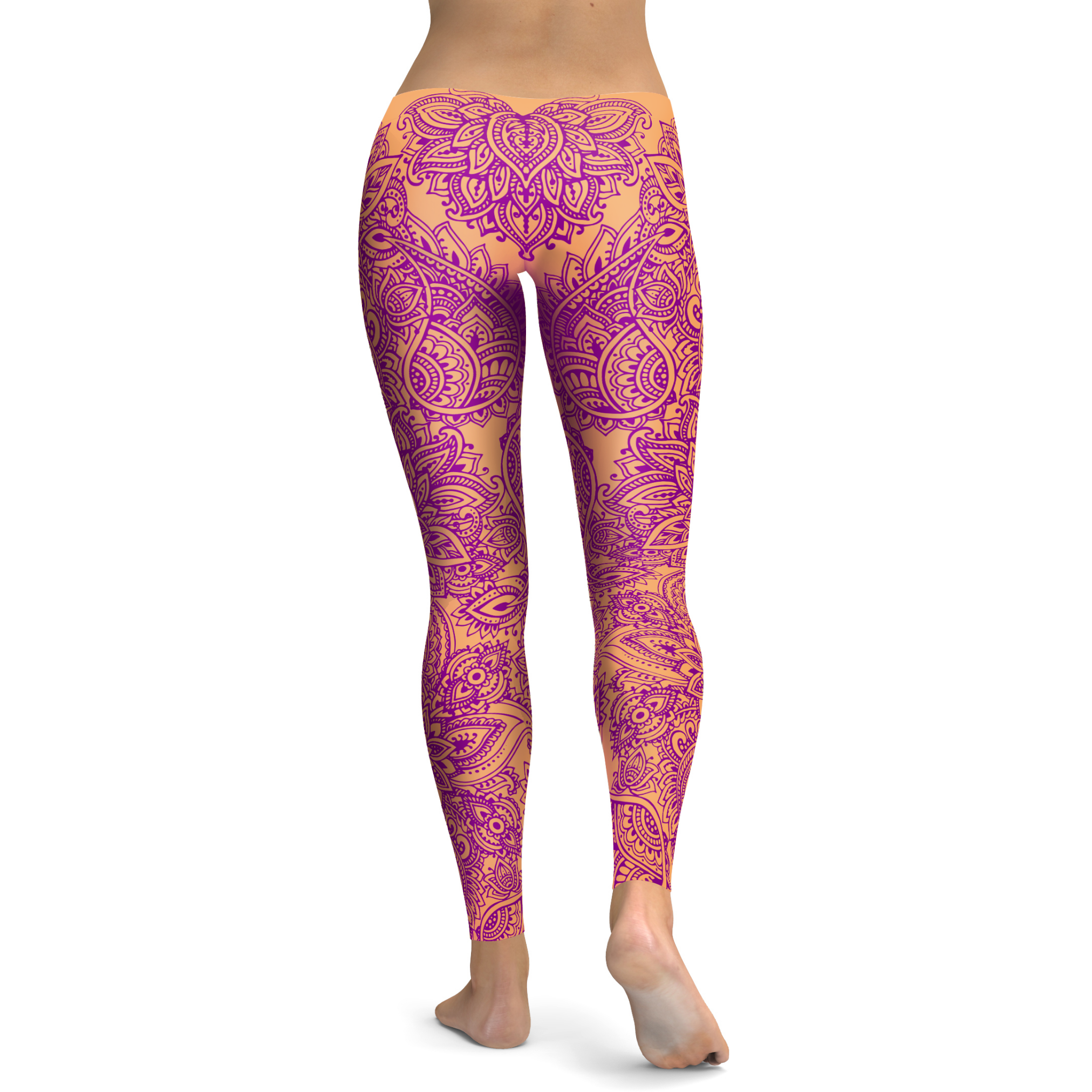 Gearbunch - Coral and Purple Henna Tattoo Leggings