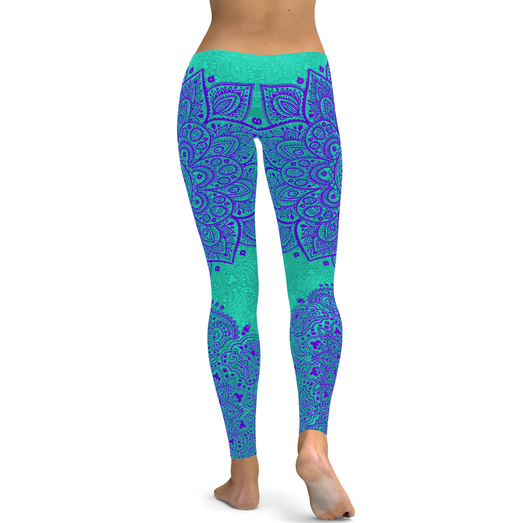 Gearbunch - Turquoise and Purple Mandala Leggings