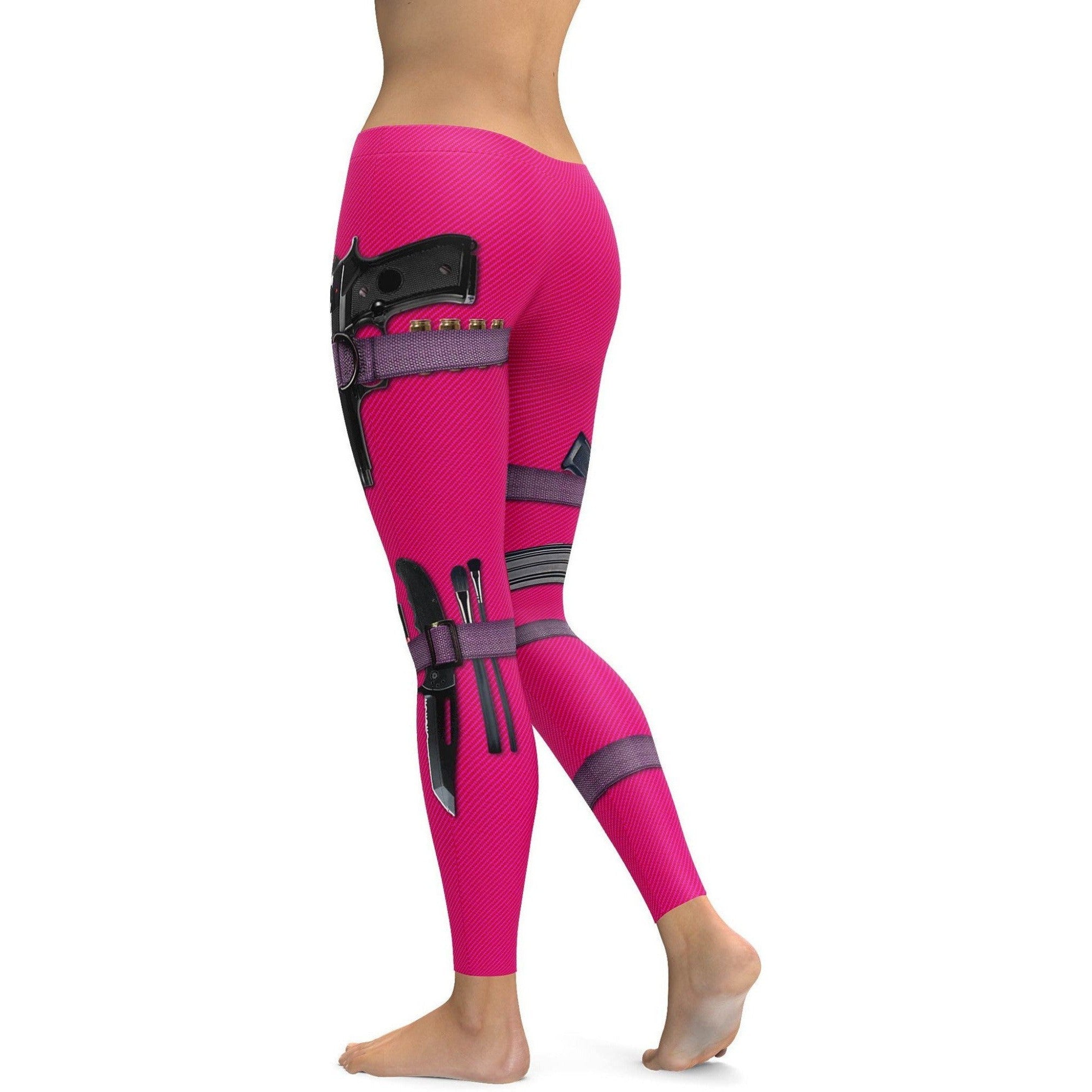 GearBunch - Guns & Make-up Hot Pink Leggings