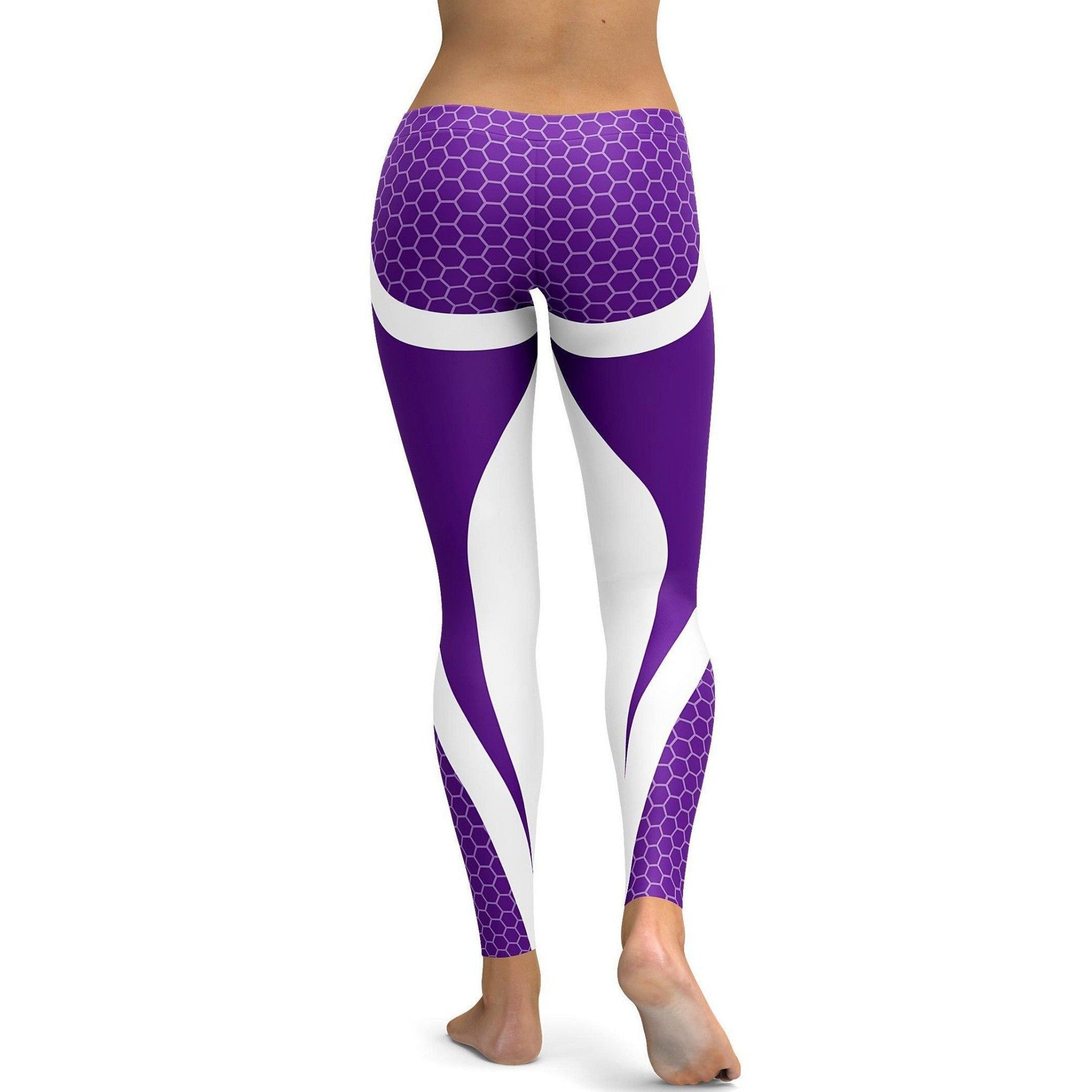 Gearbunch - Purple Honeycomb Carbon White Leggings