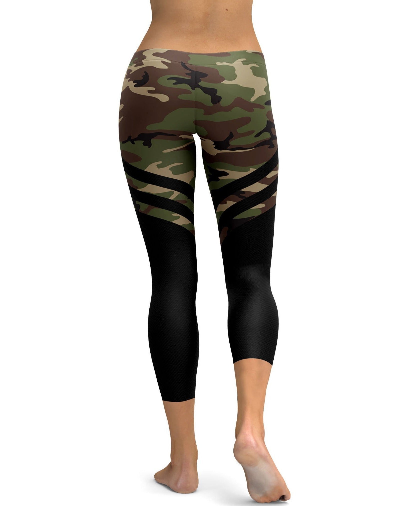 GearBunch - Black & Camo Thigh High Stocking Capris