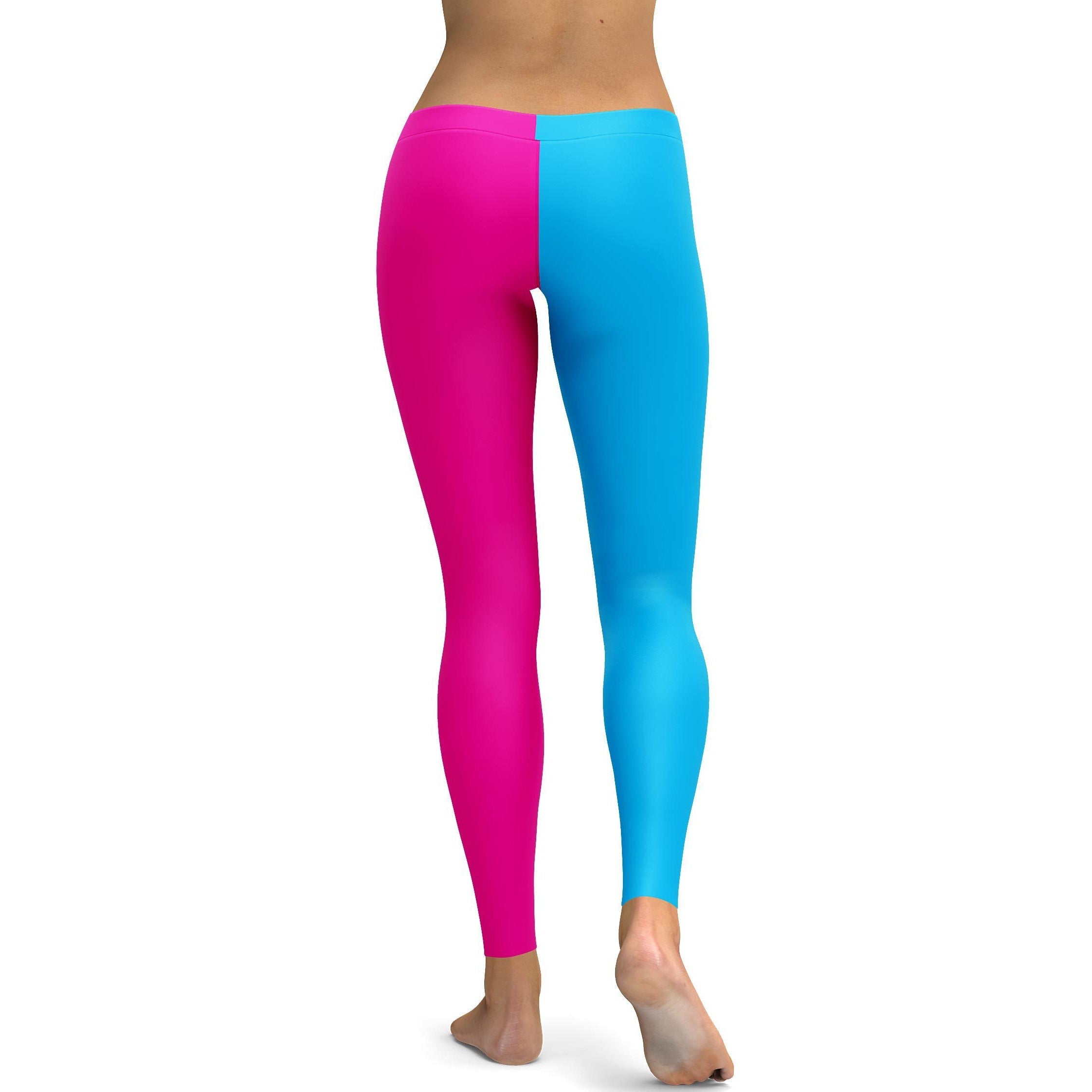 Two Tone Pink & Blue Leggings