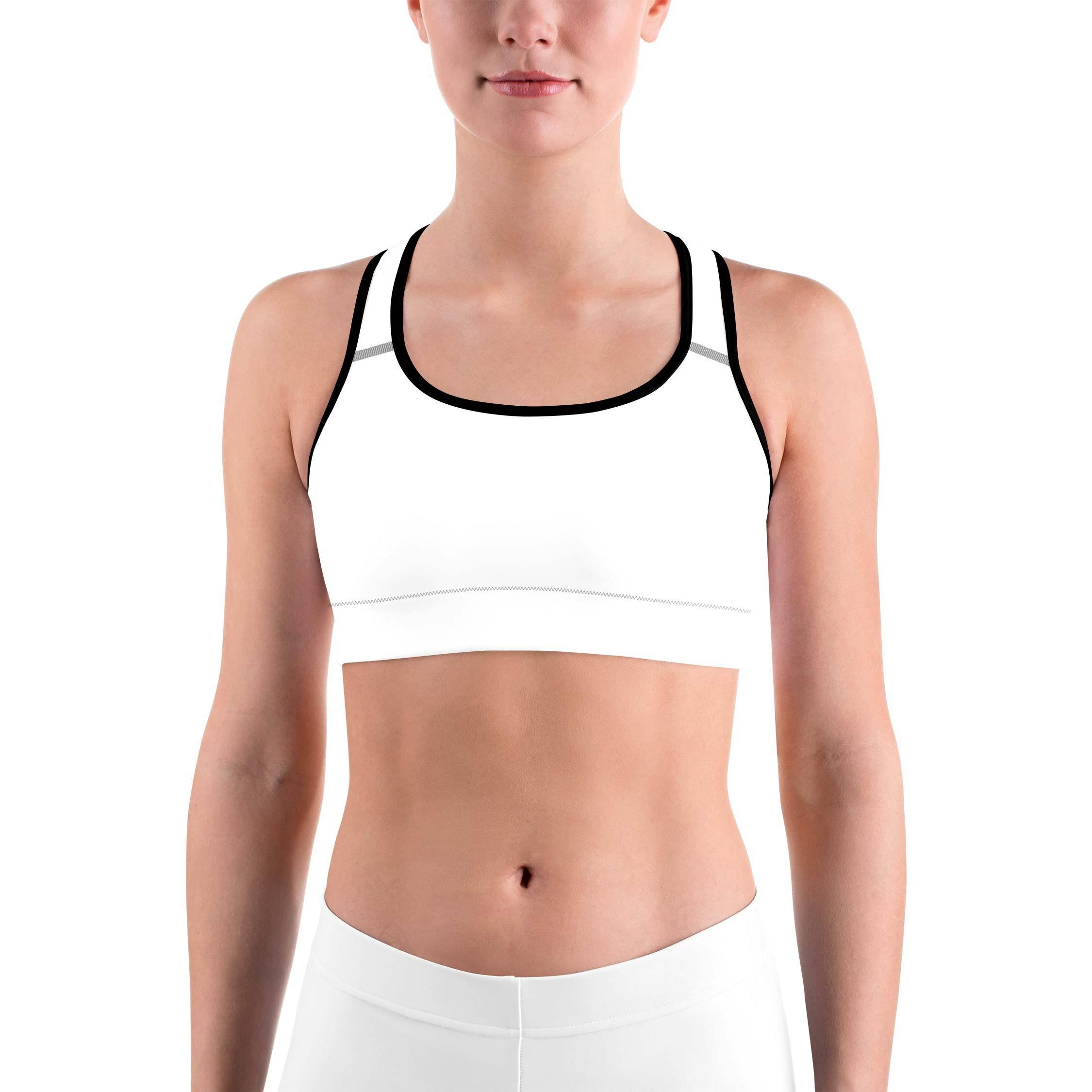 Solid White Sports Bra | GearBunch