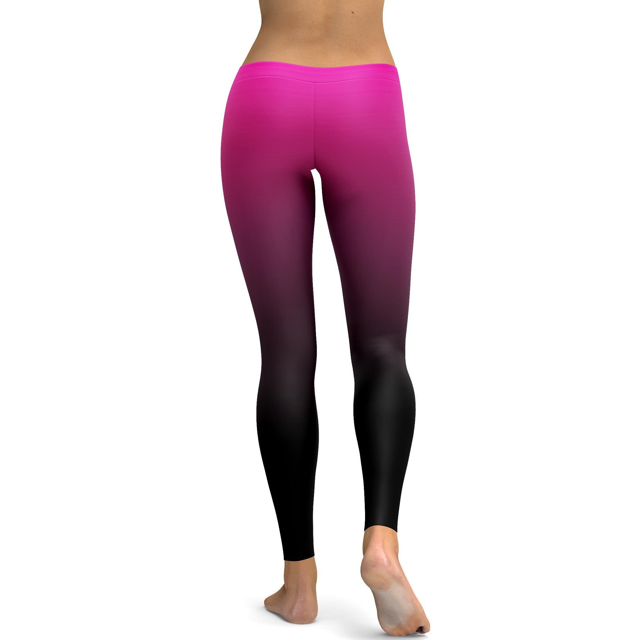 Ombre Pink to Black Leggings | GearBunch