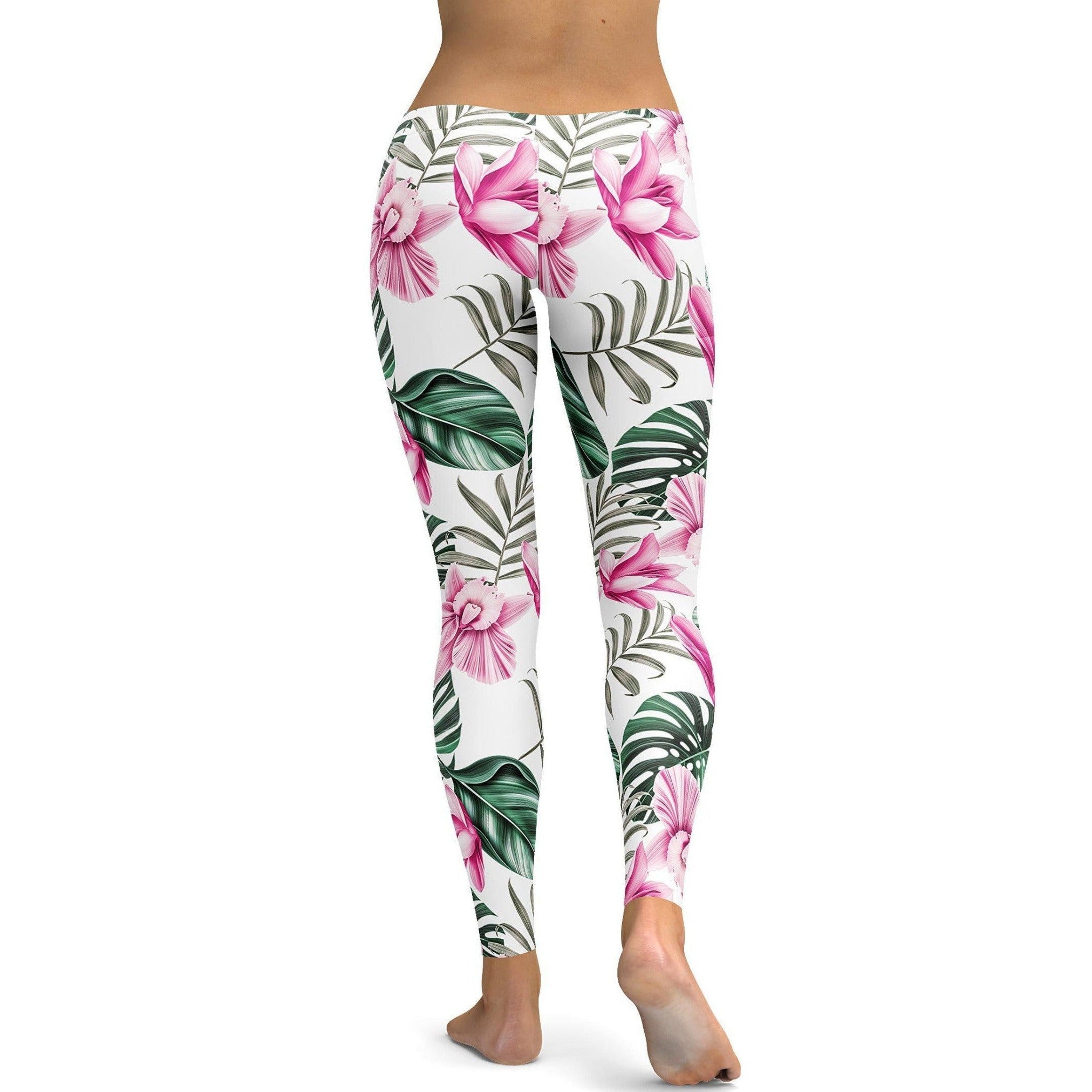 Gearbunch - Tropical Floral White Leggings