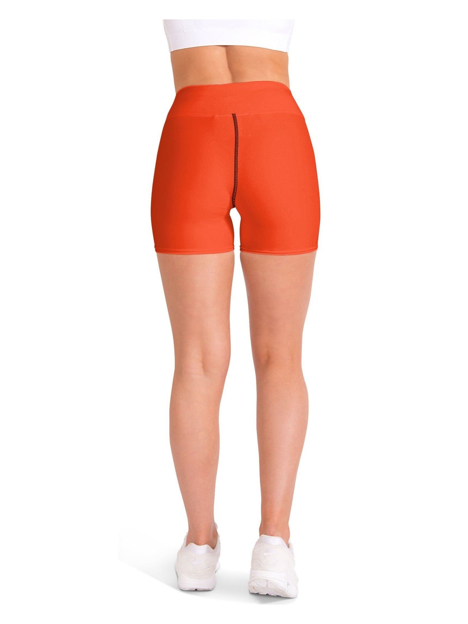 Solid Hot Orange Yoga Shorts Gearbunch