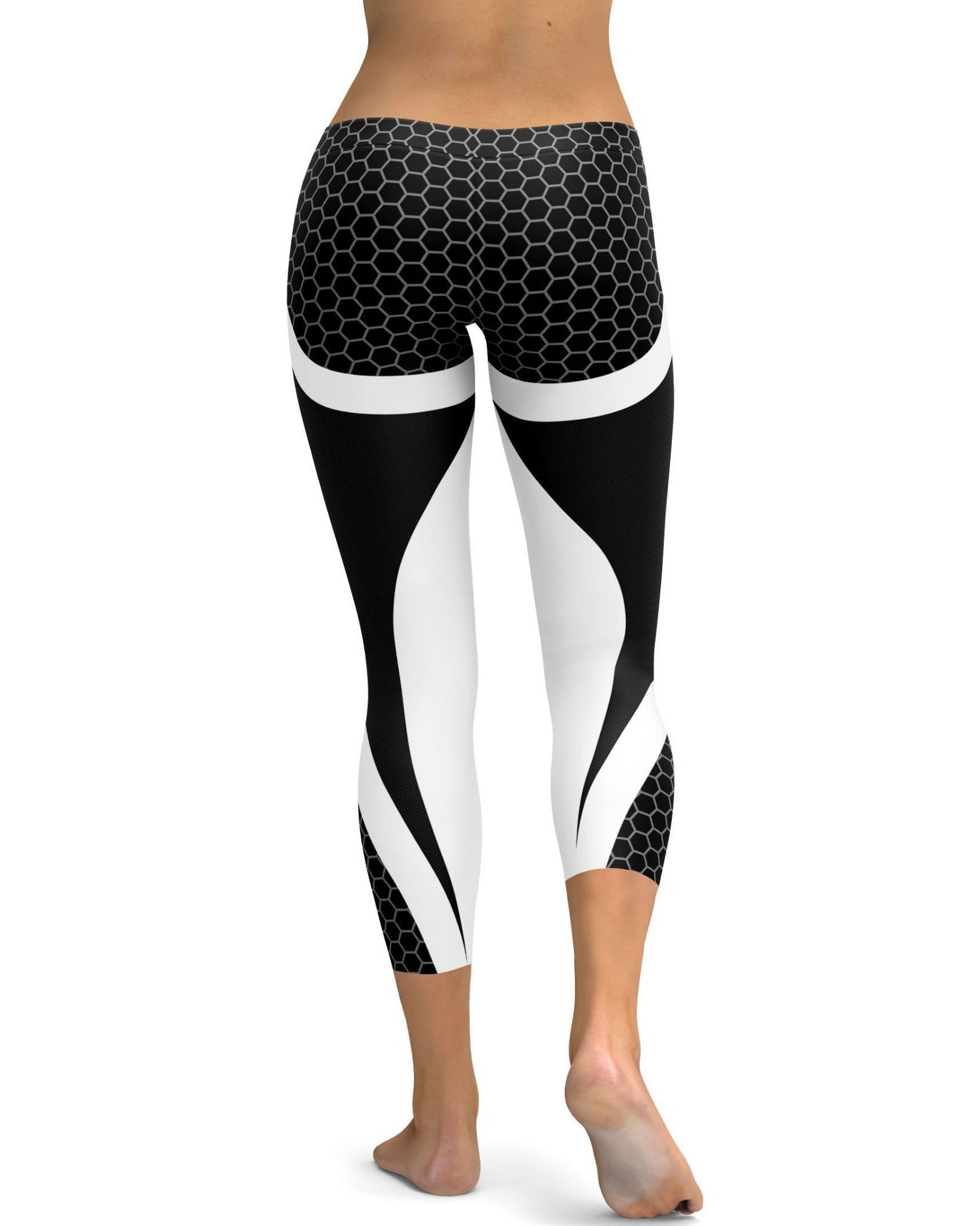 GearBunch - Black & White Honeycomb Carbon Capris