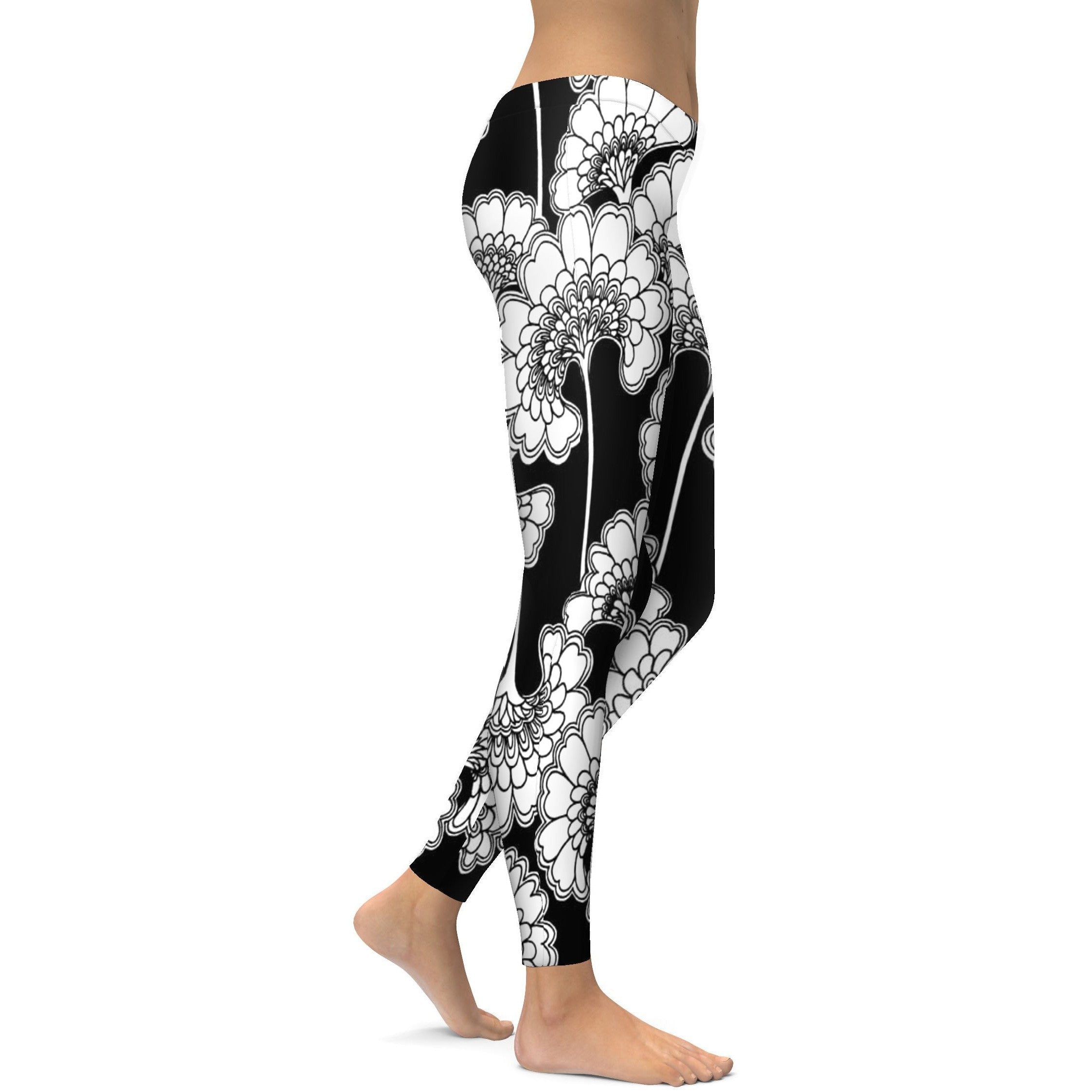 Japanese Floral Leggings - Gearbunch