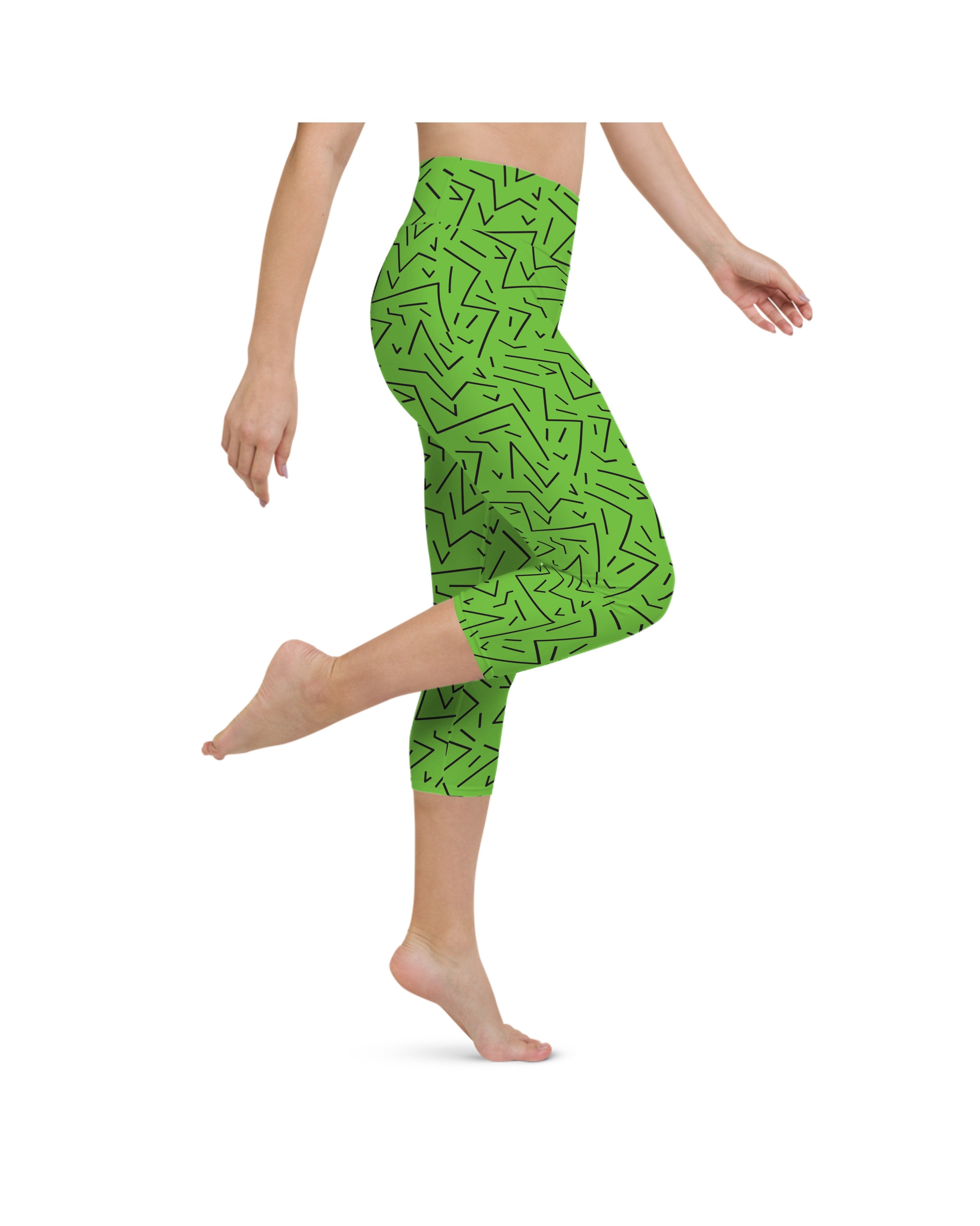 Green Black Line Yoga Capris Gearbunch