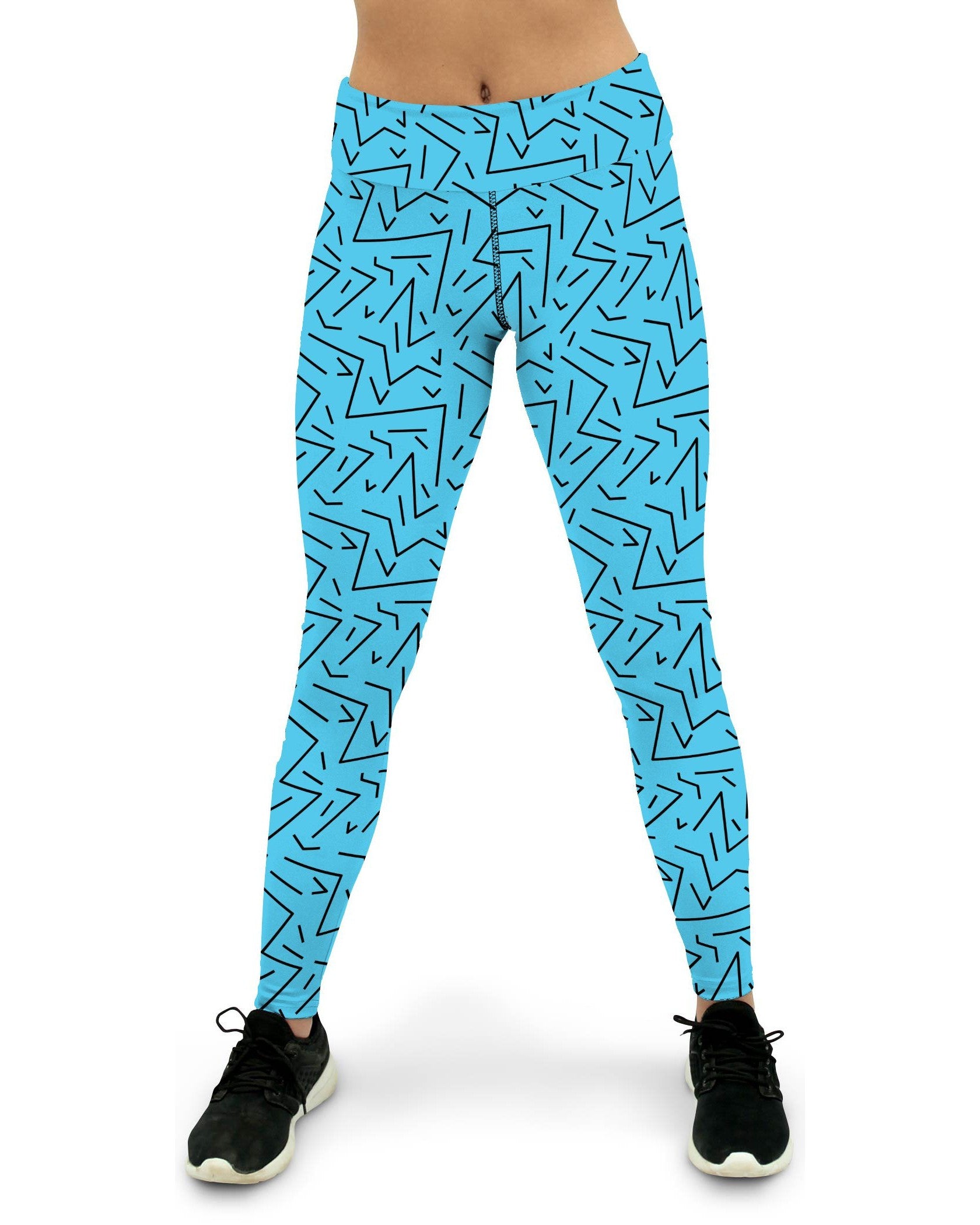 Aqua Black Line Yoga Pants Gearbunch