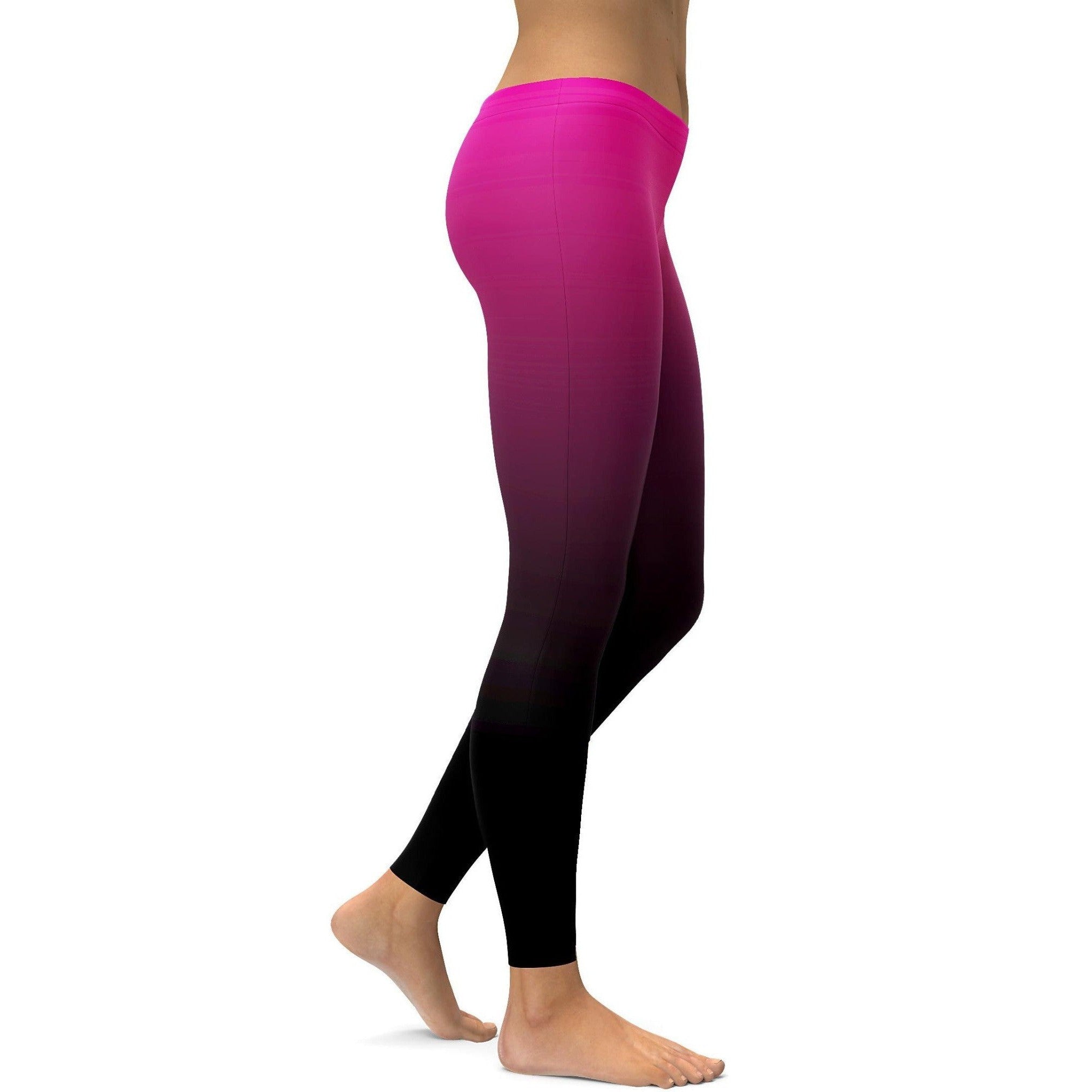GearBunch - Ombre Pink to Black Leggings