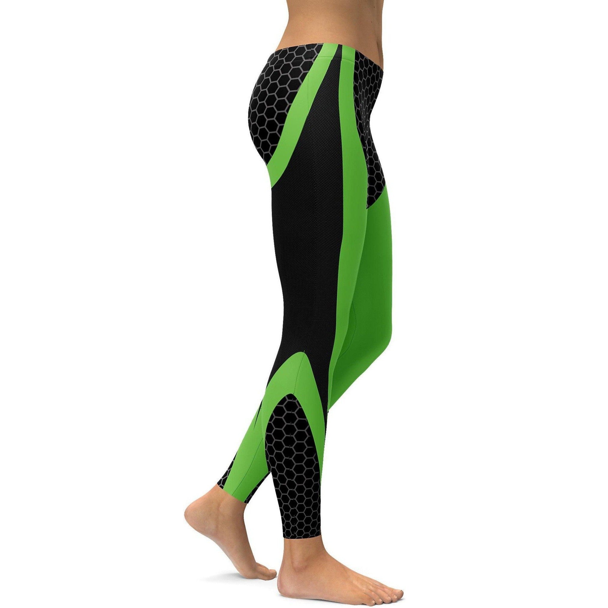 Gearbunch | Green Honeycomb Carbon Leggings