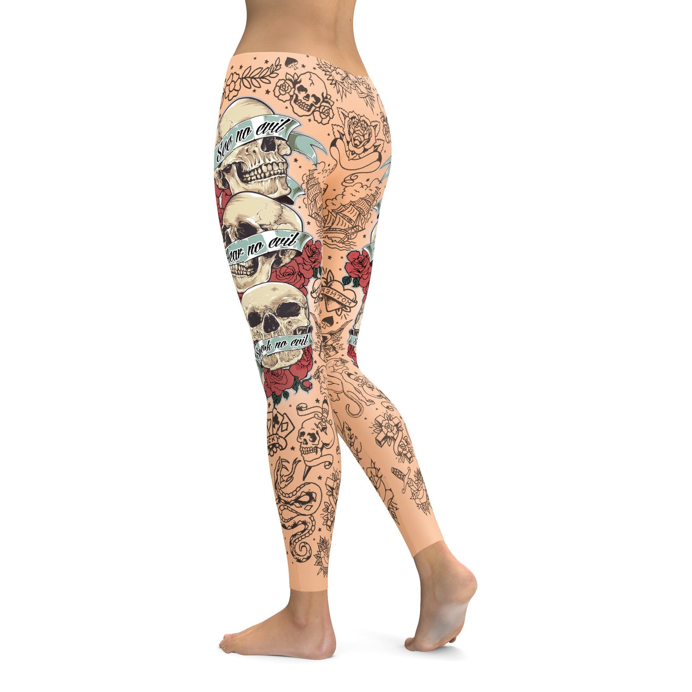 See no evil, Hear no evil, Speak no evil Leggings - GearBunch Leggings / Yoga Pants