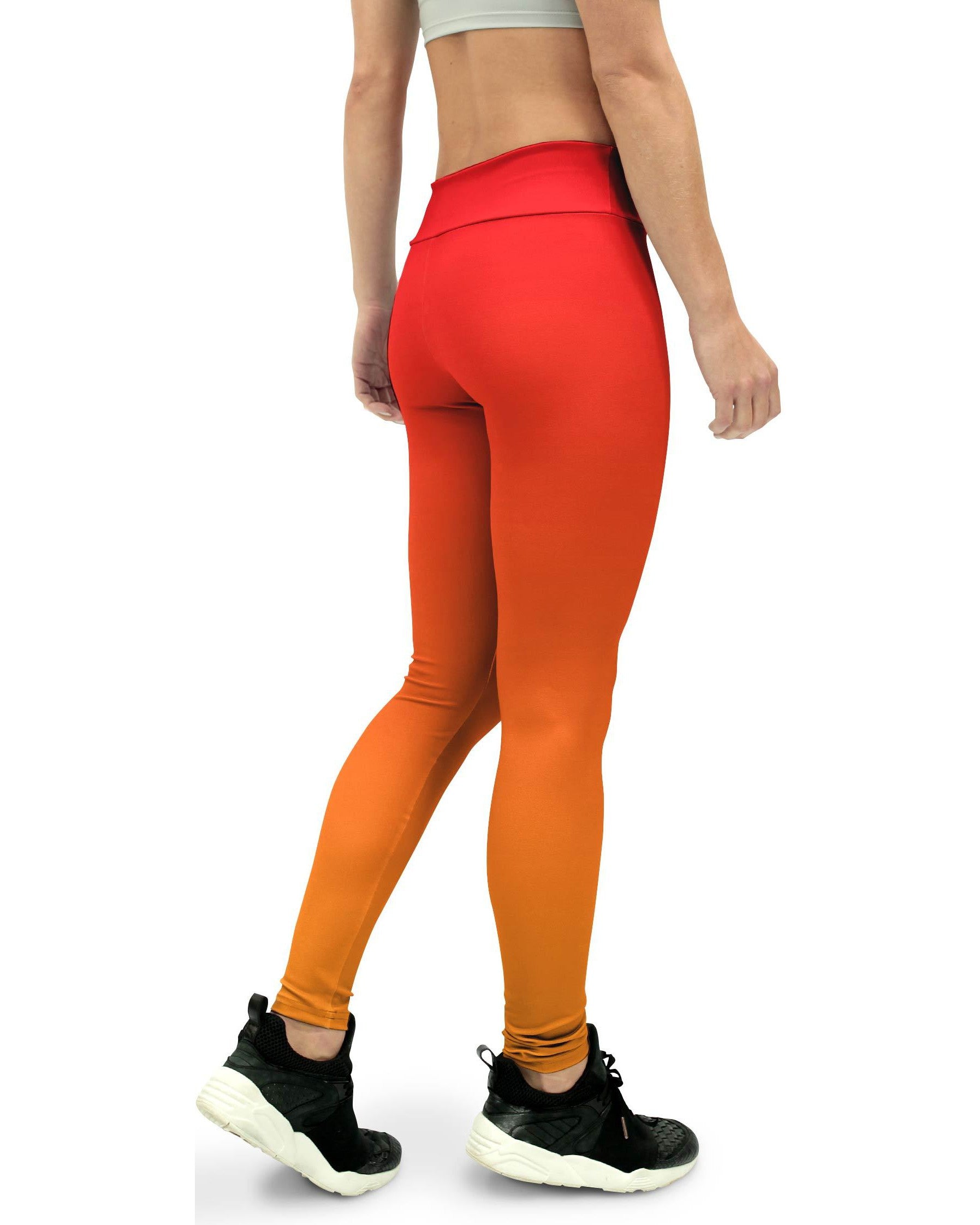 Ombre Hot Orange Yoga Pants | GearBunch