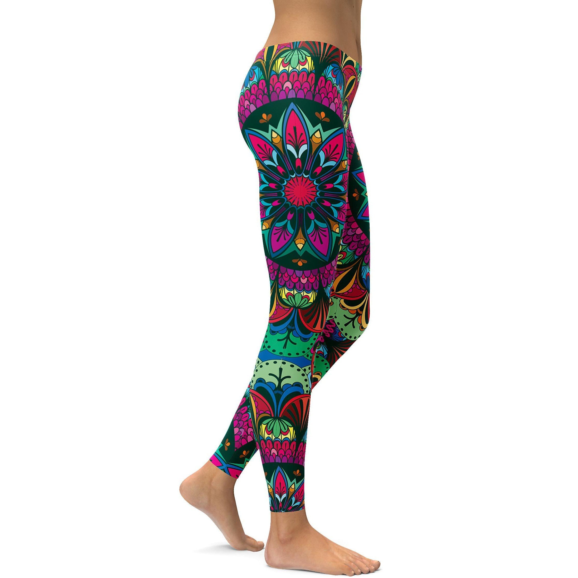 Colorful Pink Mandala Leggings - GearBunch Leggings / Yoga Pants