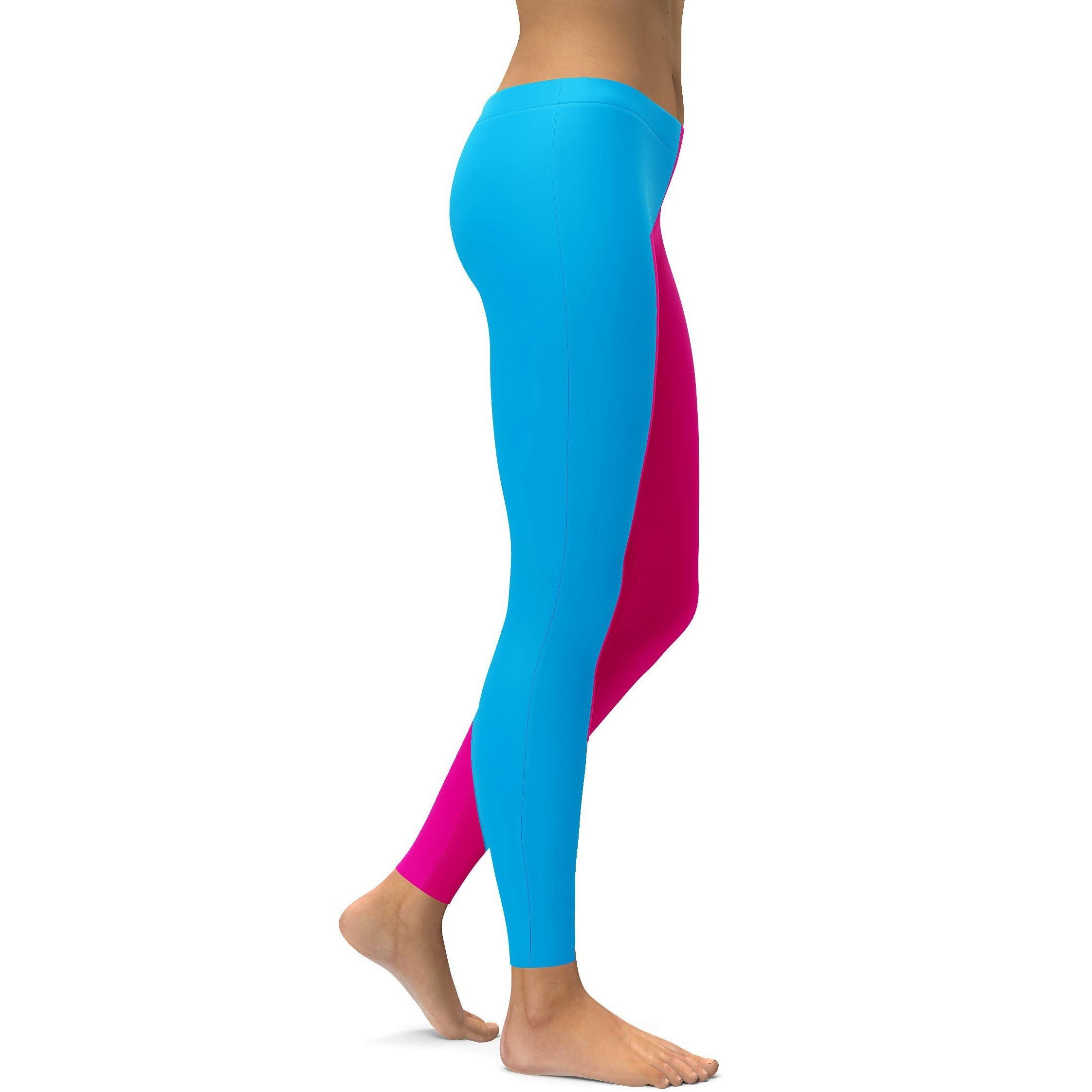 Two Tone Pink & Blue Leggings
