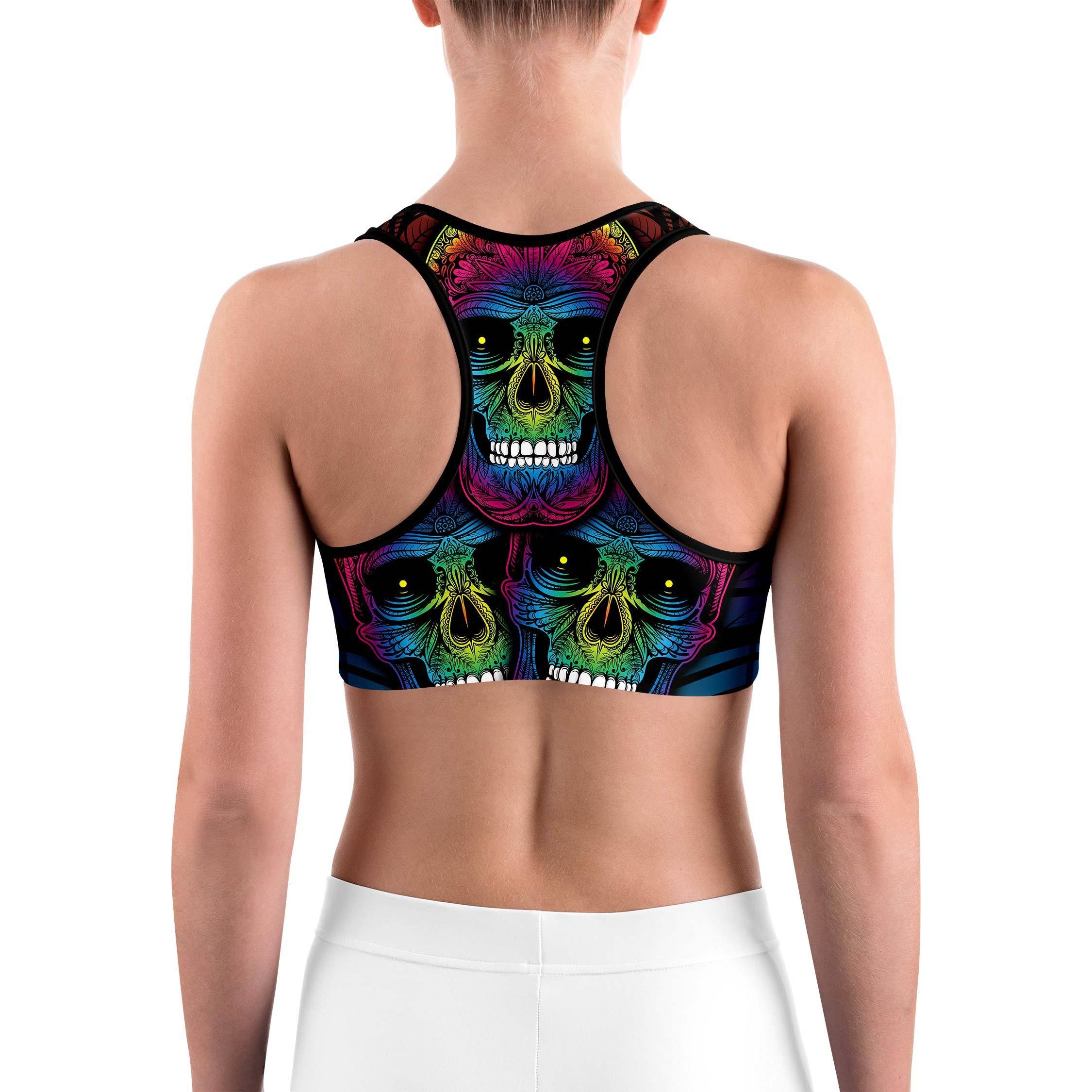 Rainbow Skull Sports bra