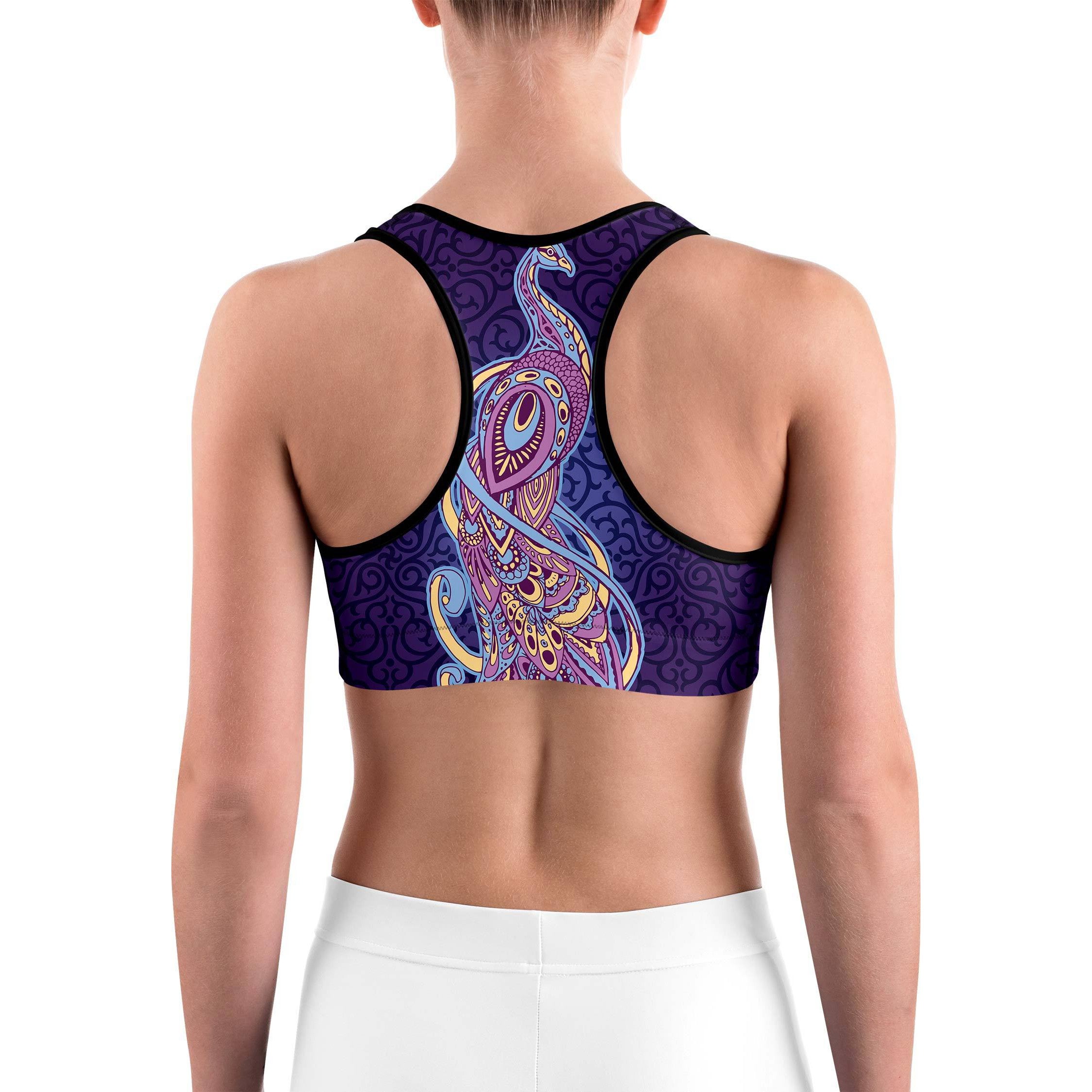 Ornamental Peacock Sports Bra