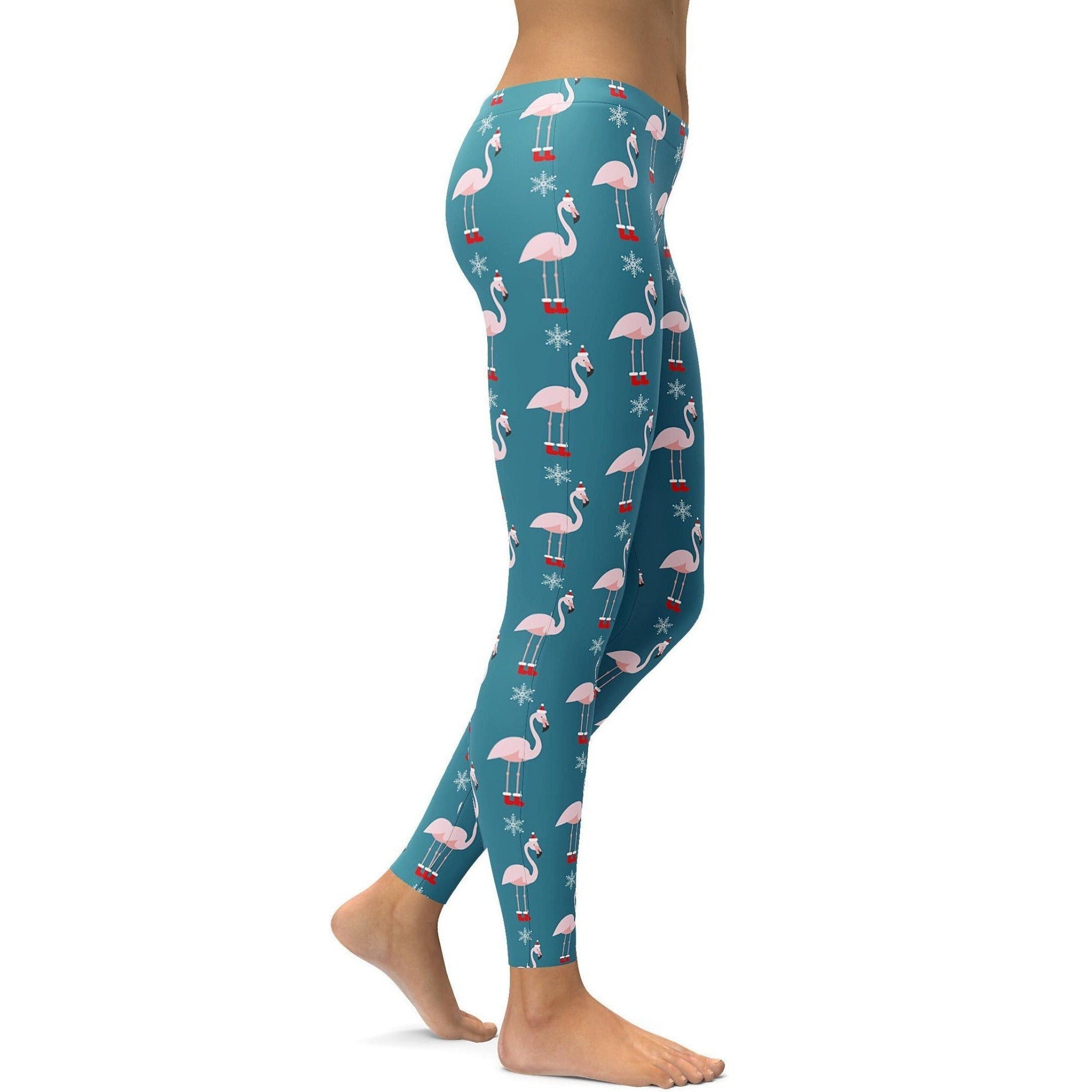 GearBunch | Christmas Flamingo Patterned Leggings