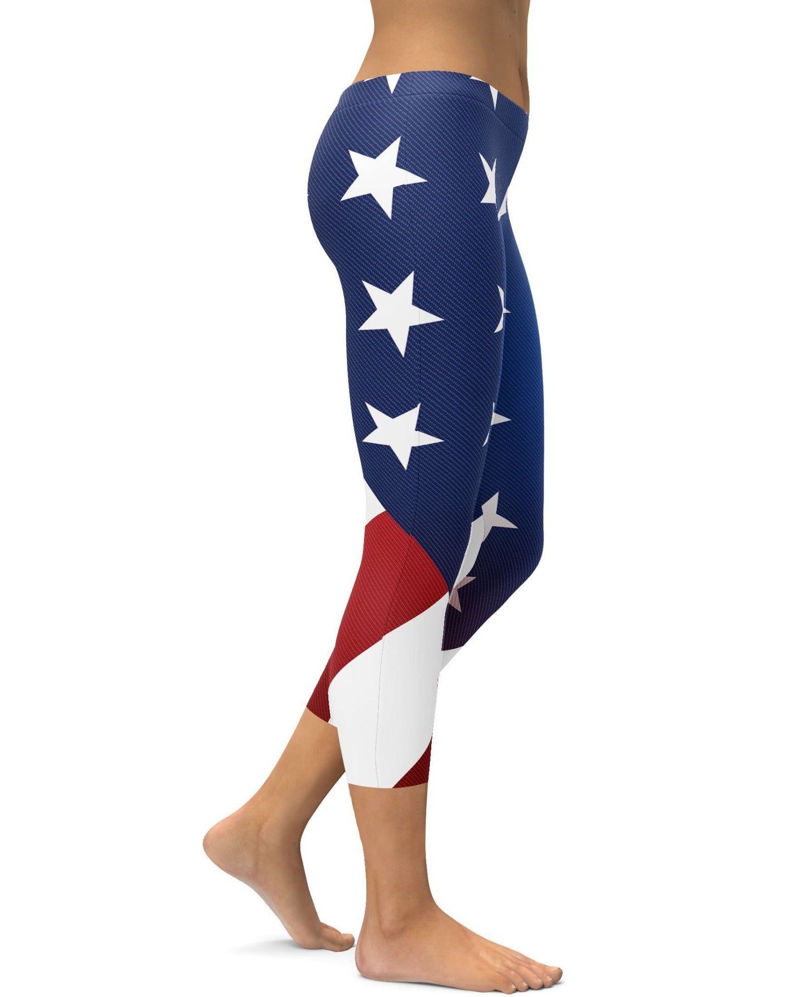 Womens American Flag Capris Leggings for gym, workout or casual wear