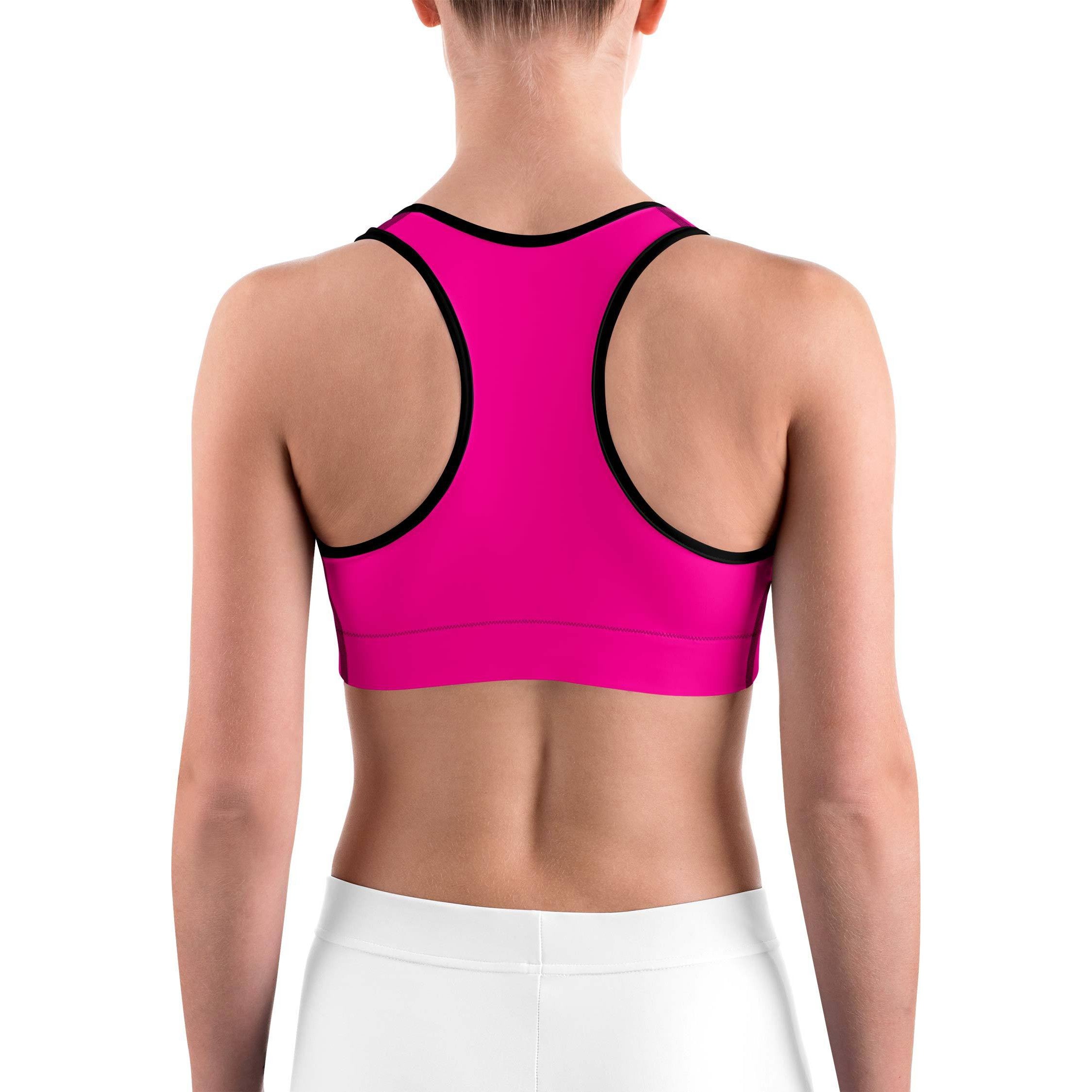 Solid Hot Pink Sports bra | GearBunch