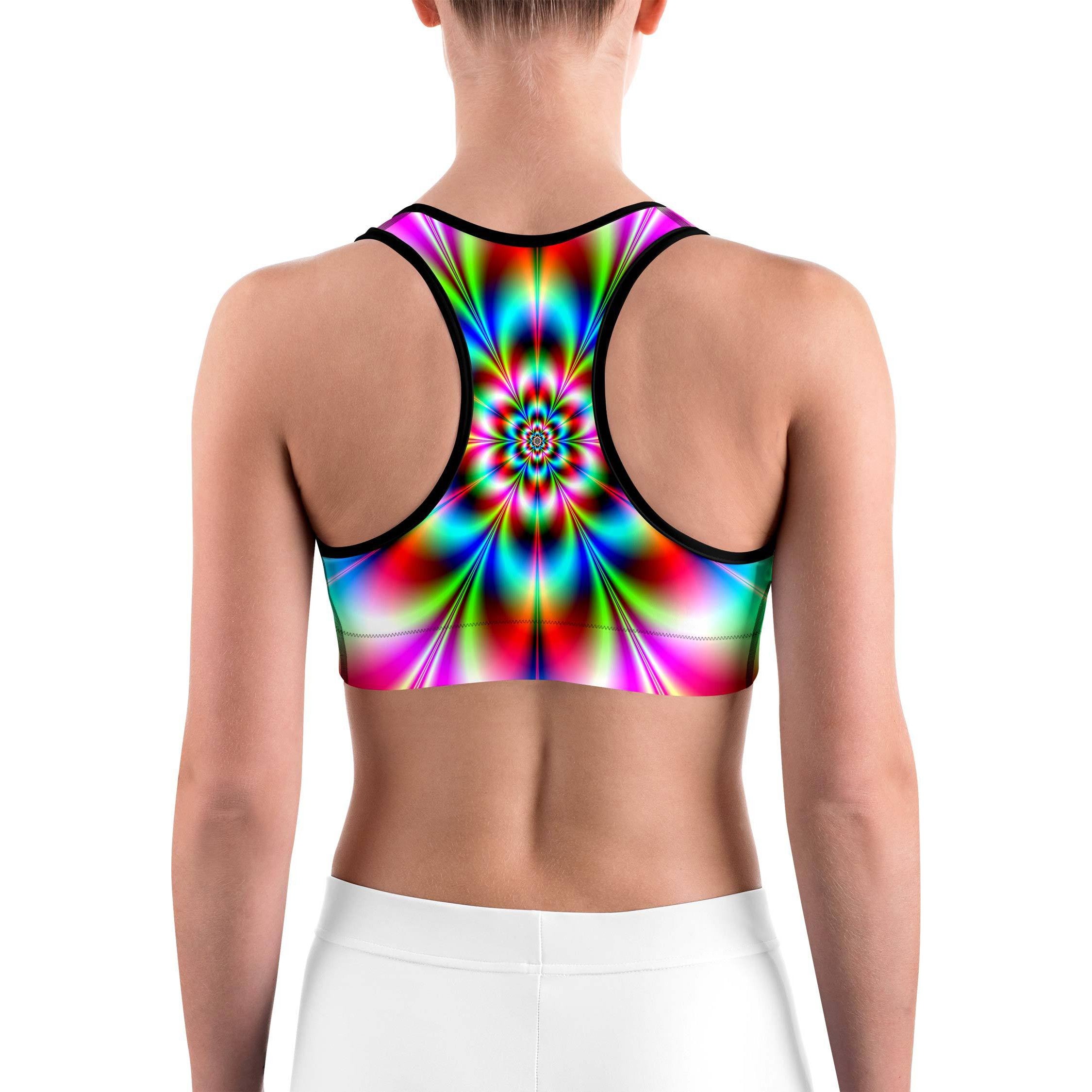 Psychedelic Neon Sports bra