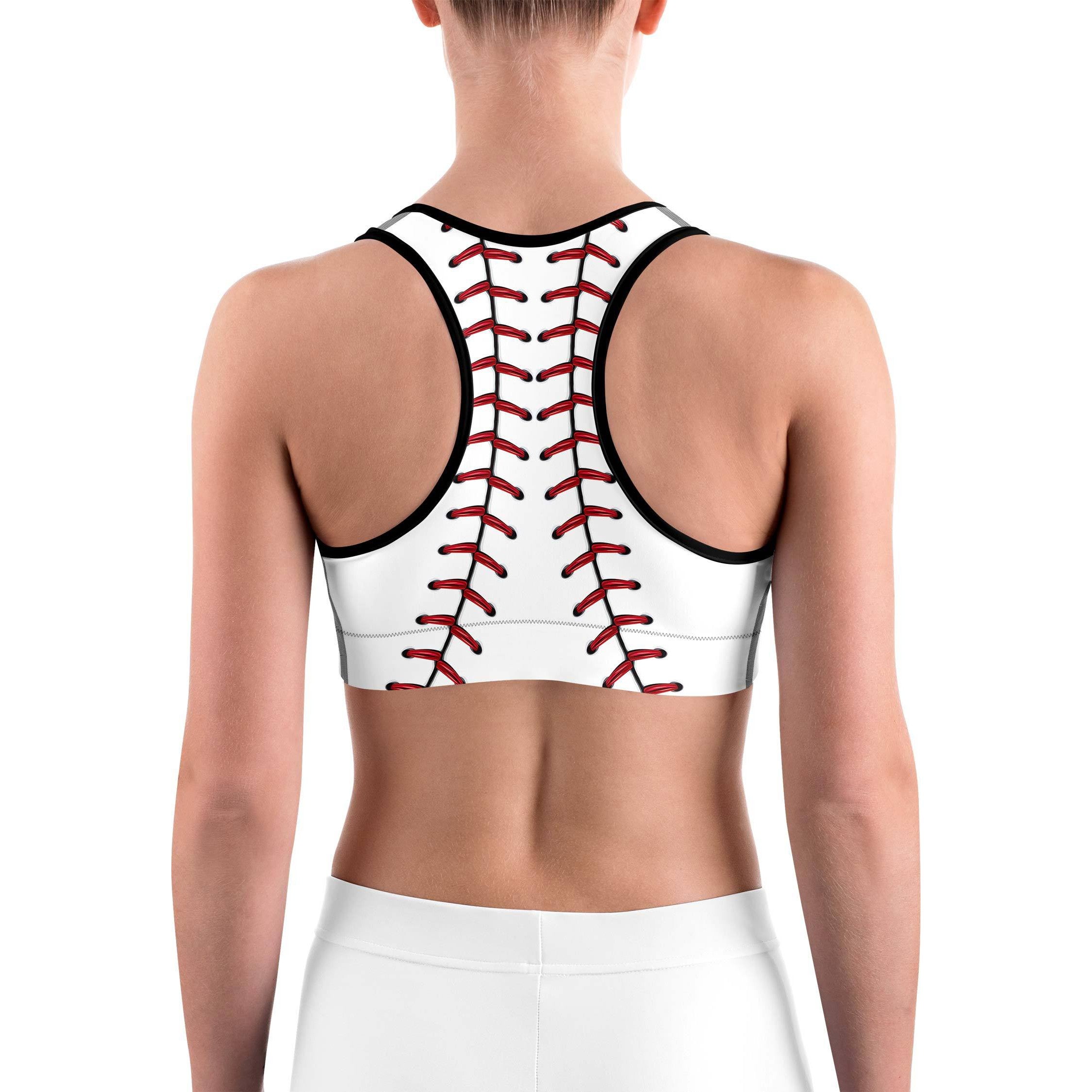 Baseball Stitches Sports bra - GearBunch Leggings / Yoga Pants