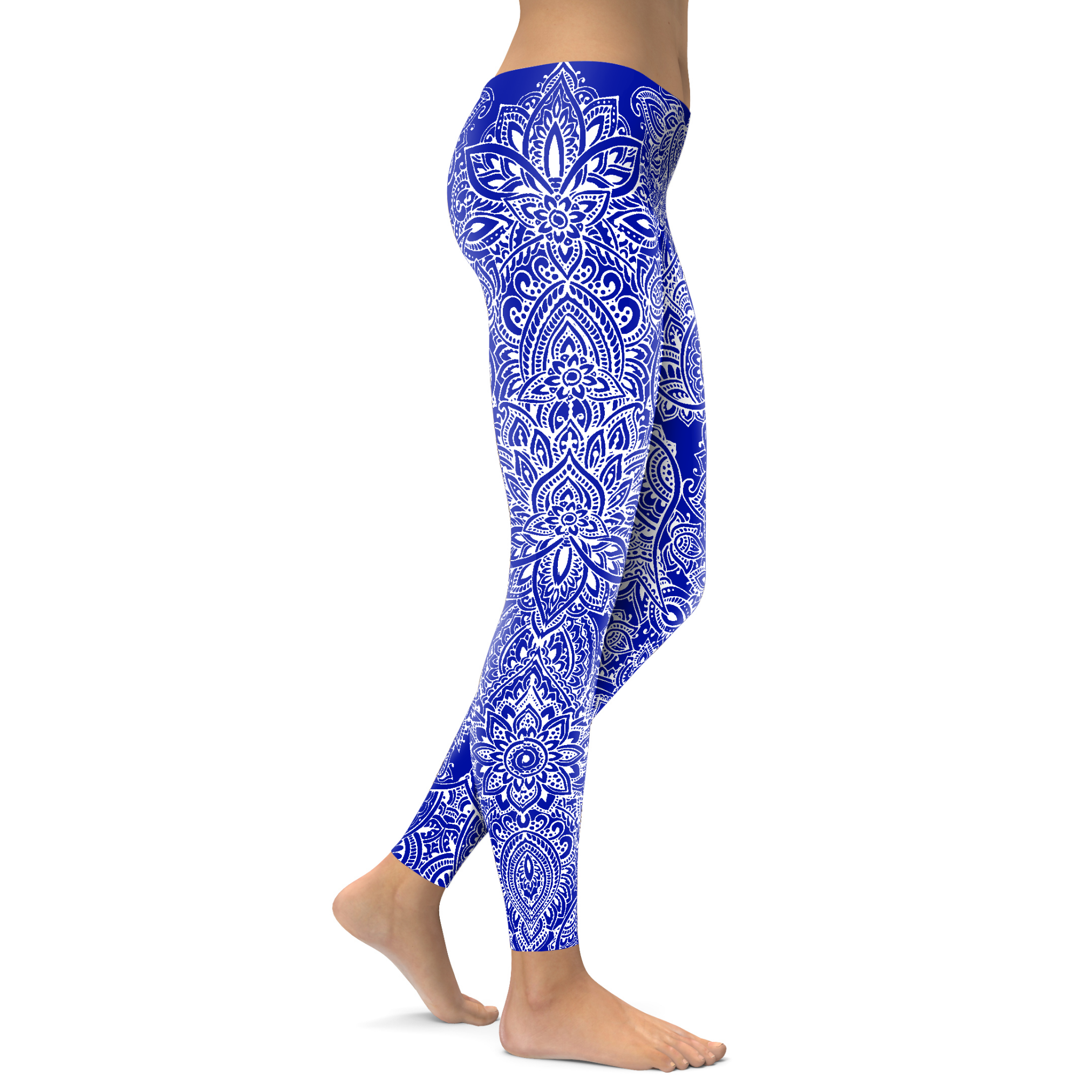 Gearbunch | Electric Blue and White Henna Tattoo Leggings