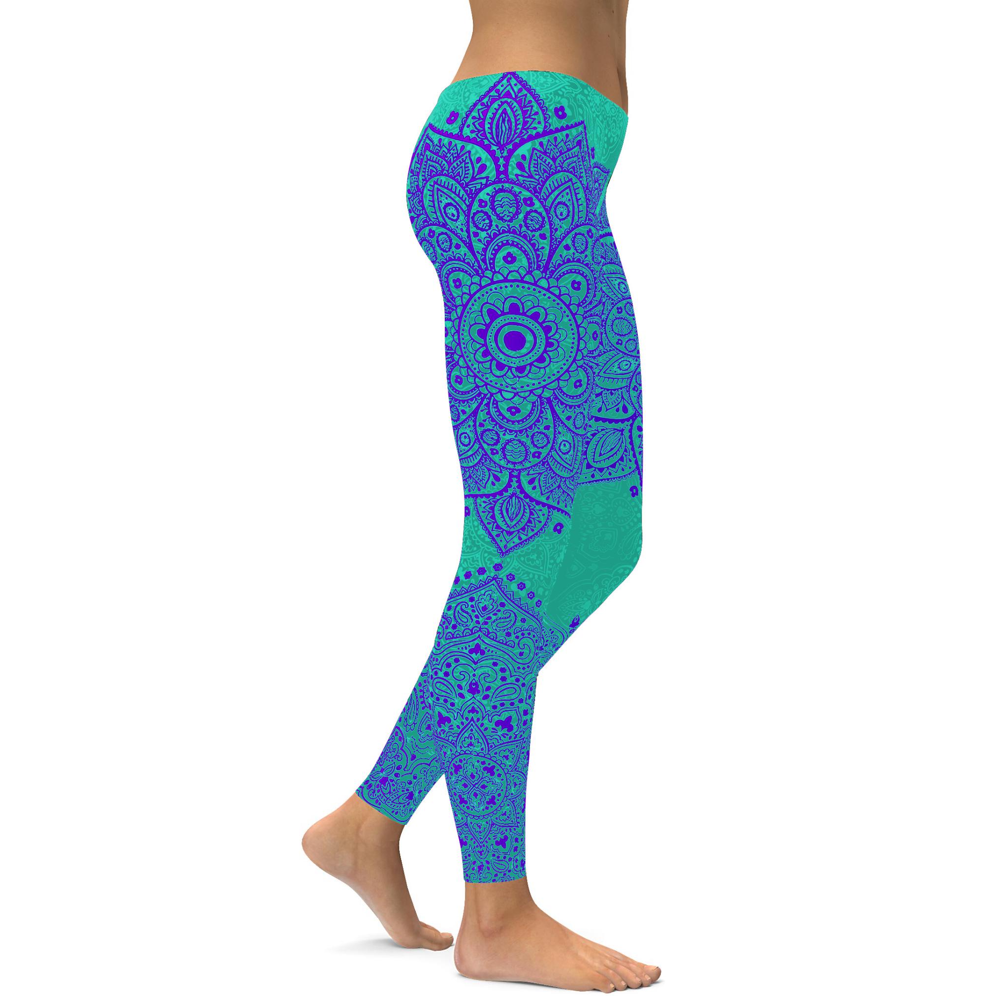 Gearbunch | Turquoise and Purple Mandala Leggings