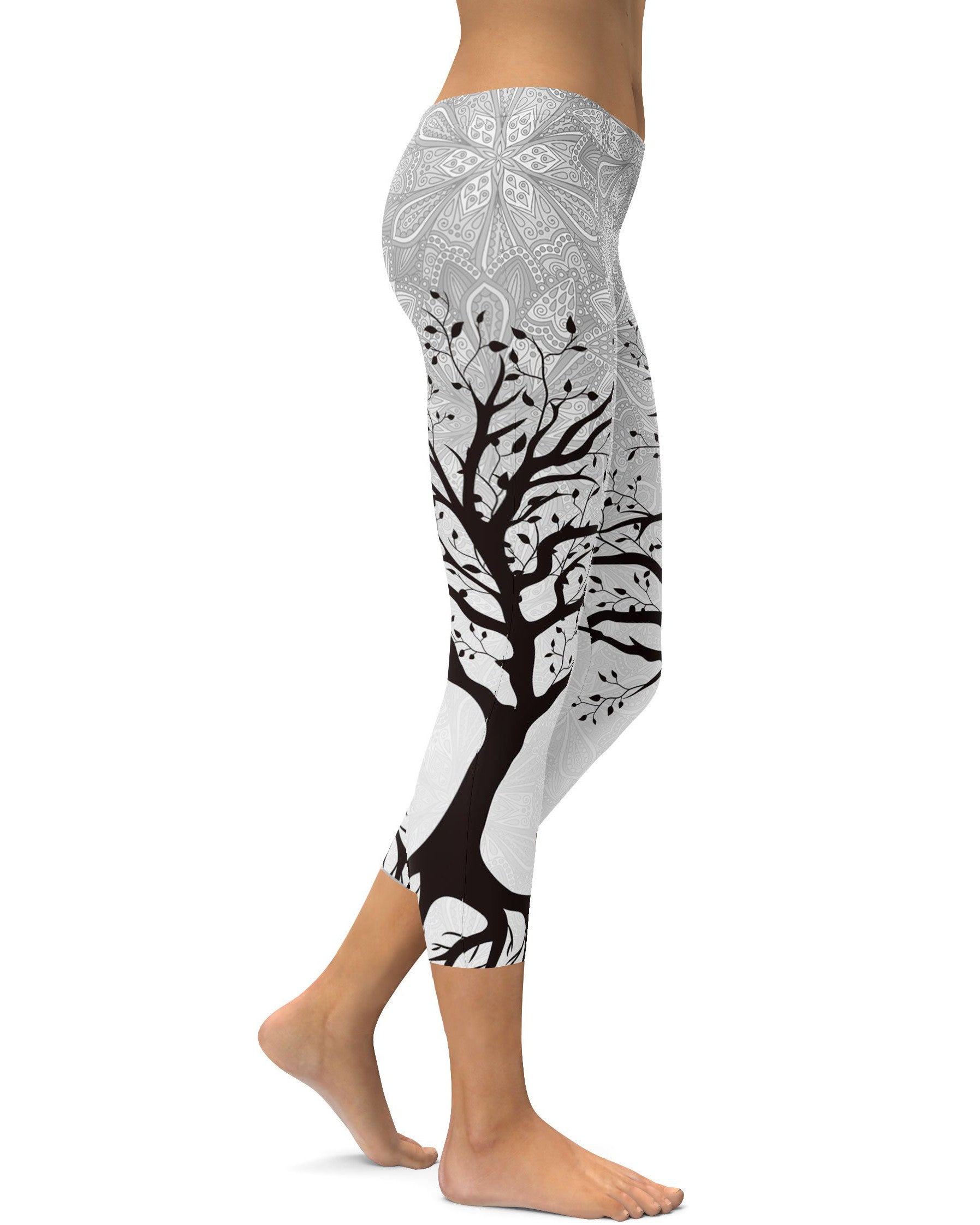 Light Tree of Life Capris - GearBunch Leggings / Yoga Pants