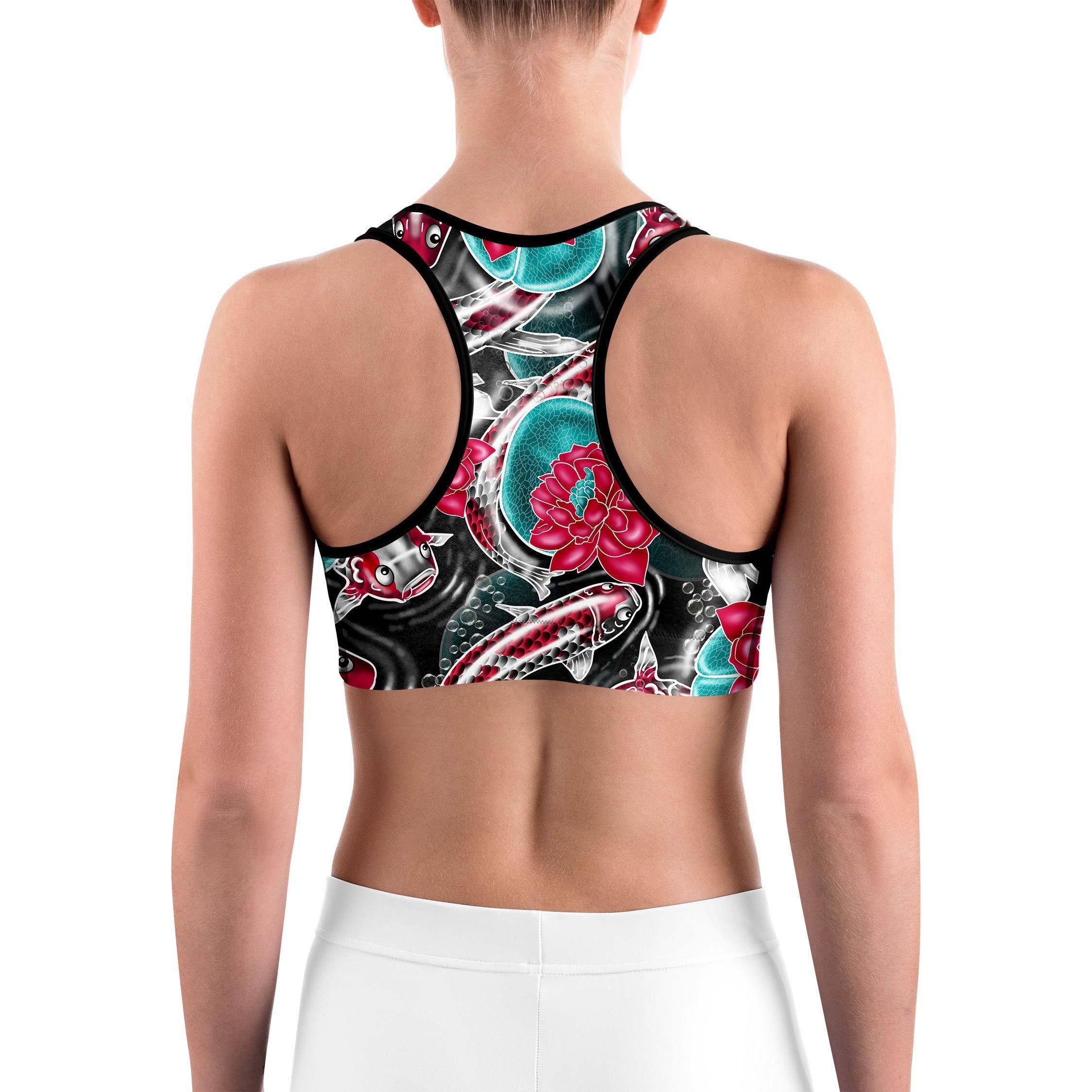 Colorful Koi Fish Sports bra - GearBunch Leggings / Yoga Pants